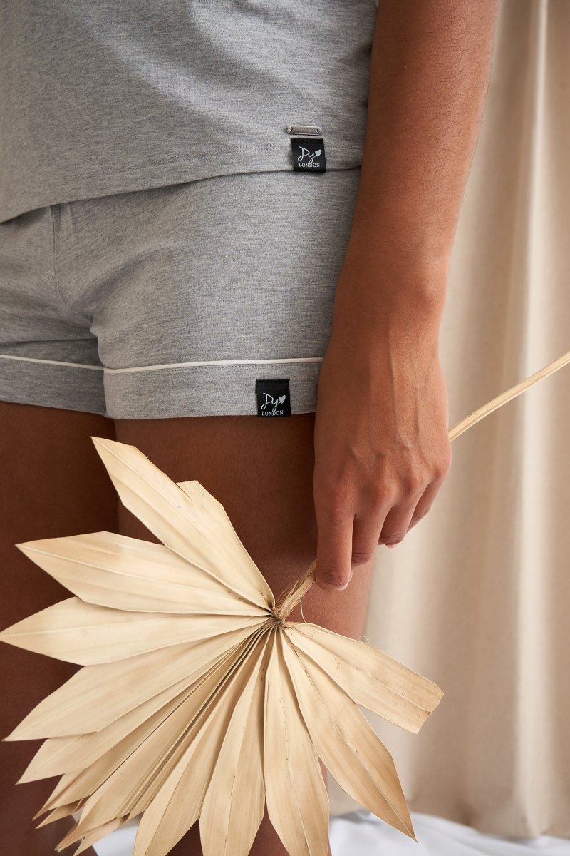 Bamboo Cami Short Pyjama Set in Grey MarlNightwear