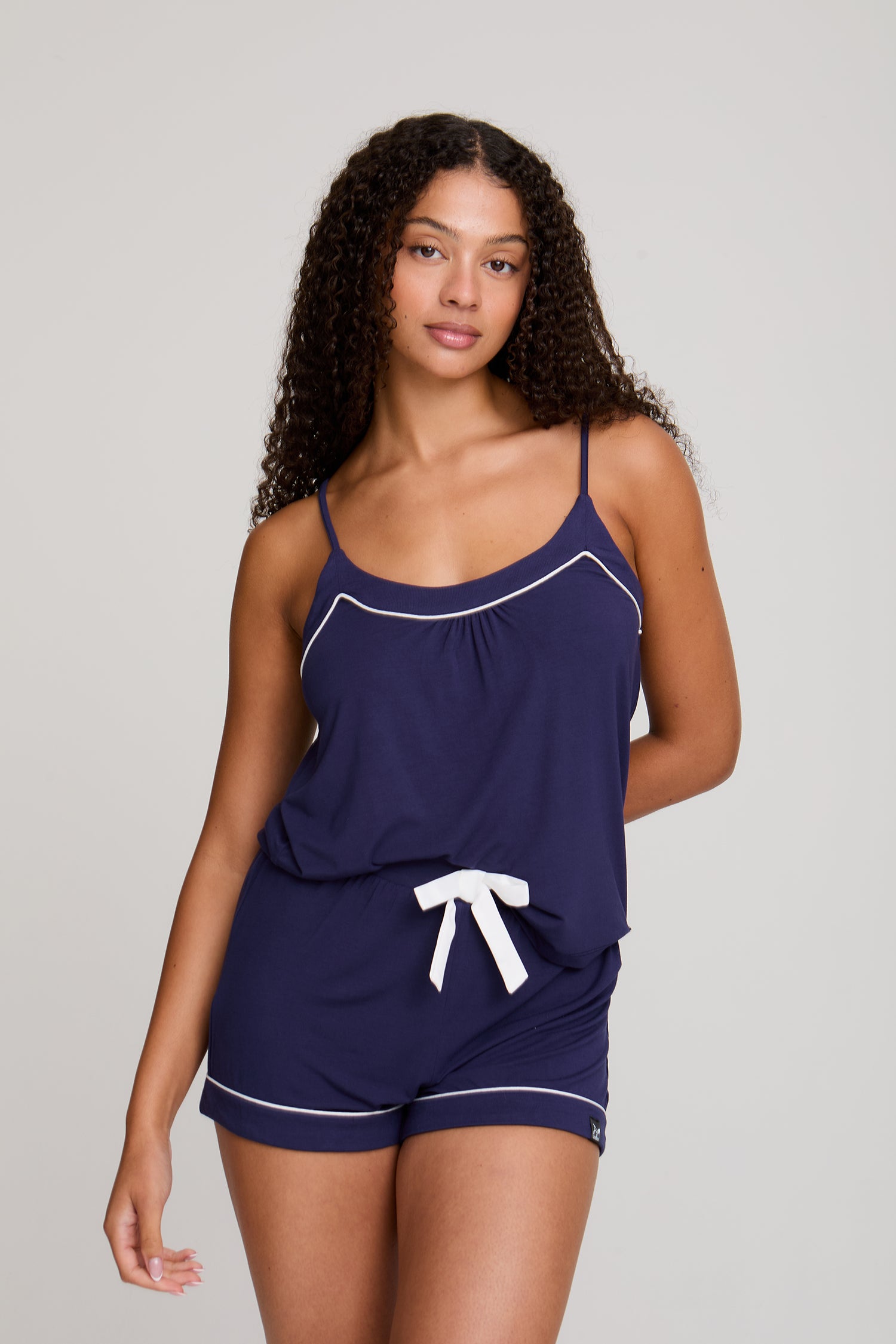 Bamboo Cami Short Pyjama Set in Midnight