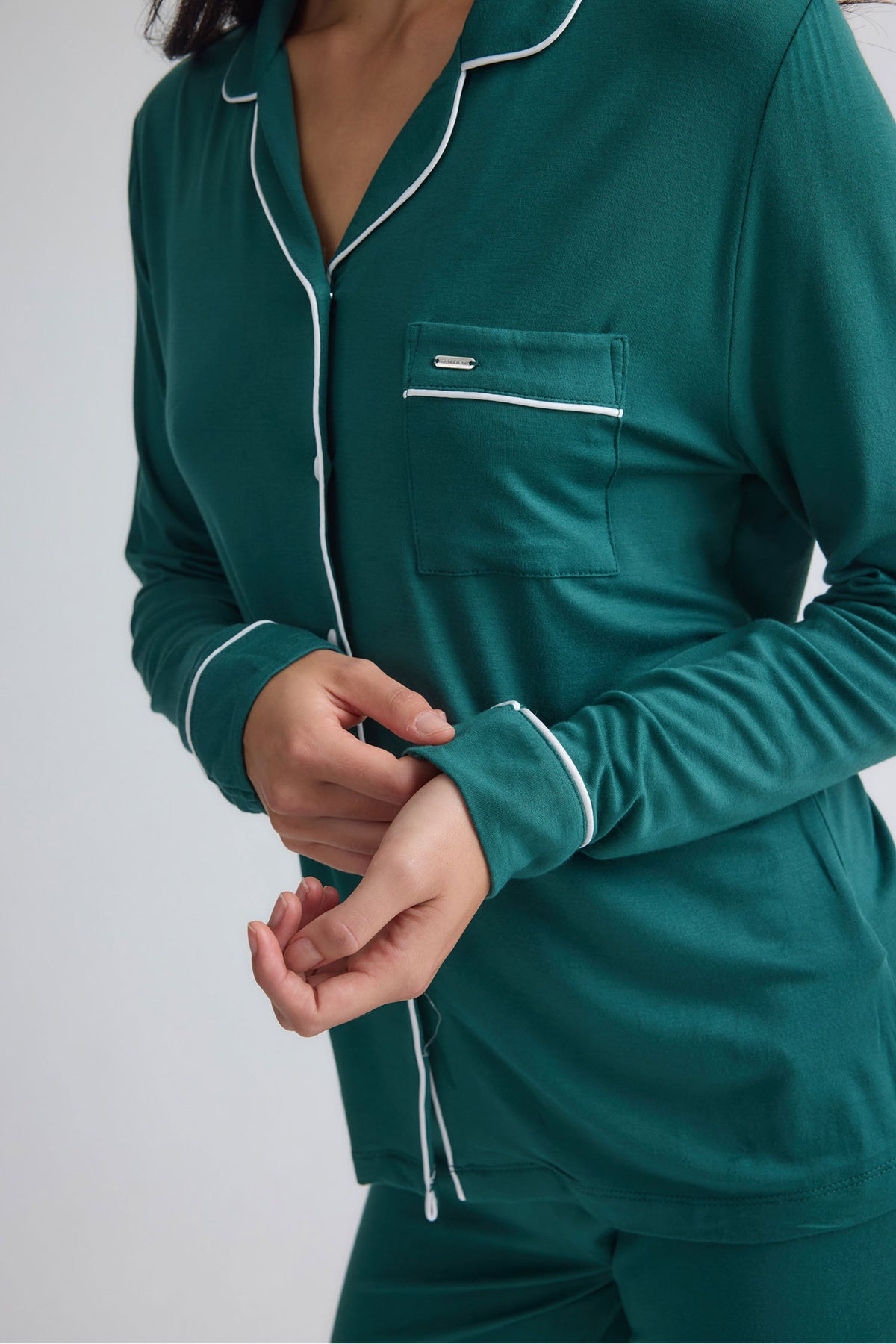 Bamboo Long Pyjama Set in Green