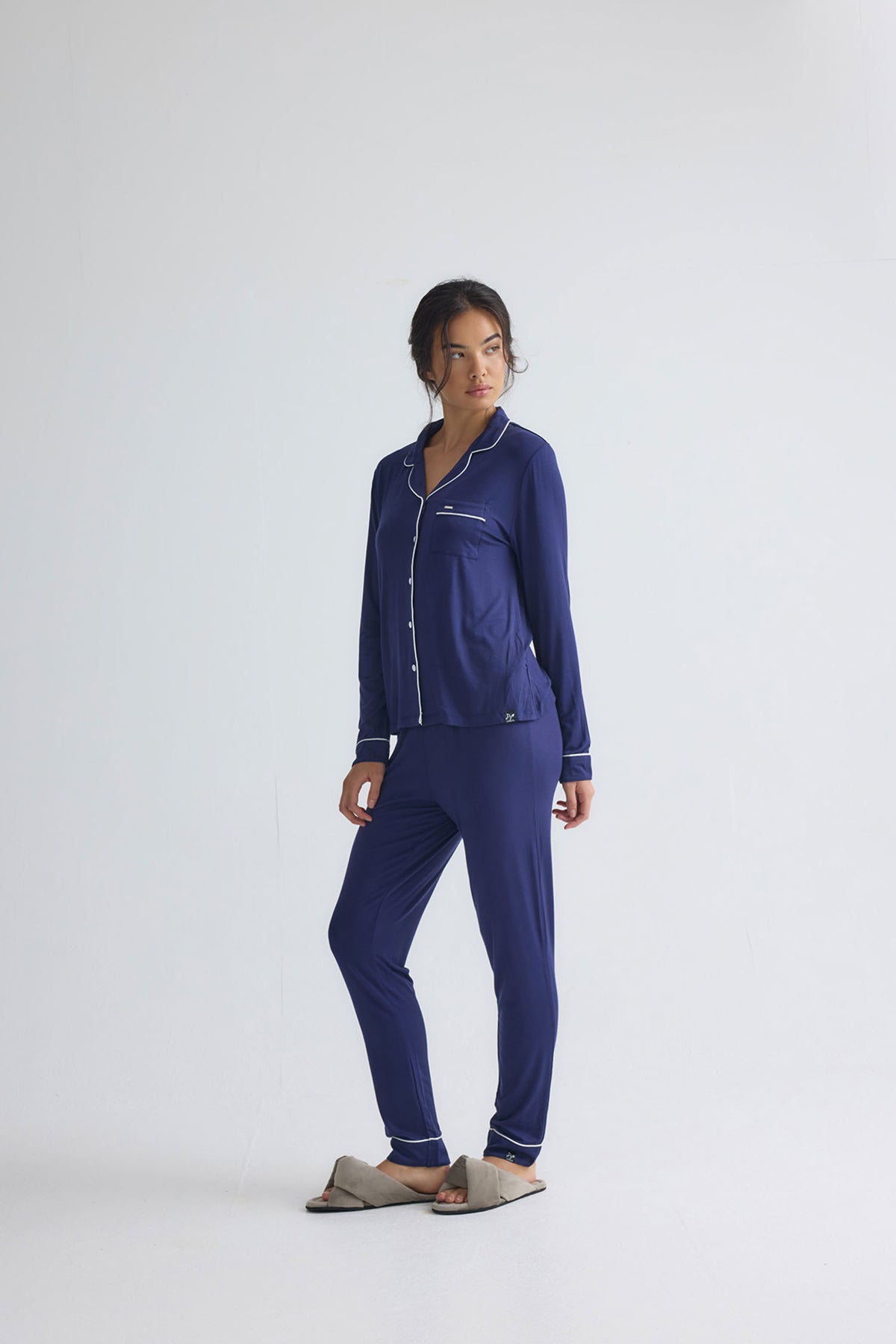 Bamboo Long Pyjama Set in Midnight