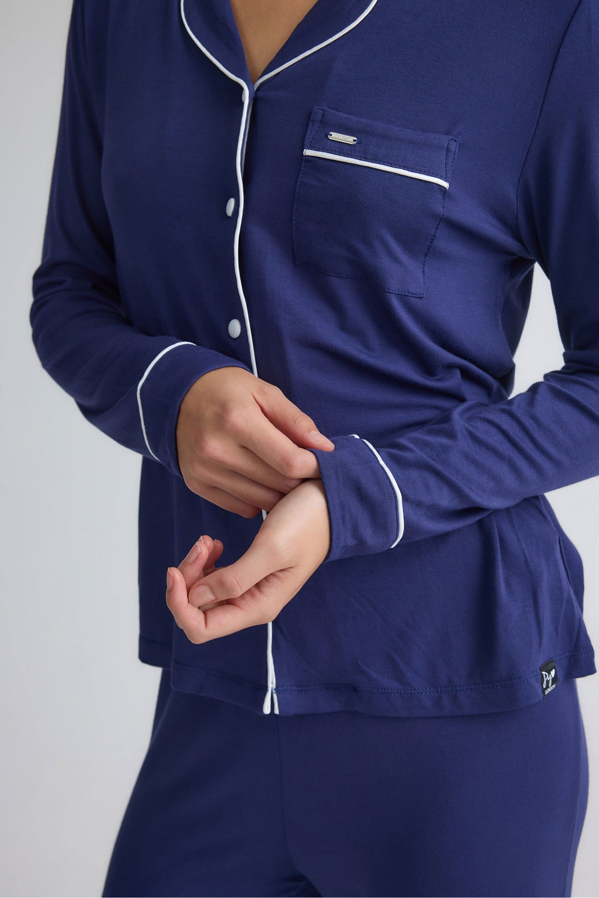 Bamboo Long Pyjama Set in Midnight