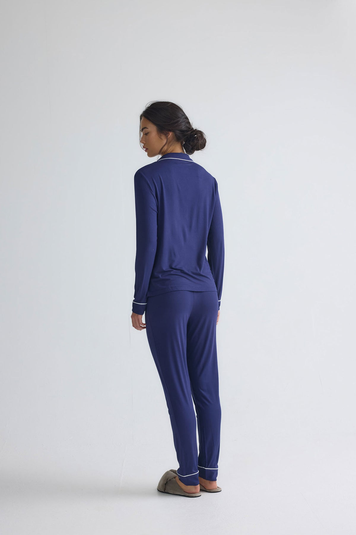 Bamboo Long Pyjama Set in Midnight