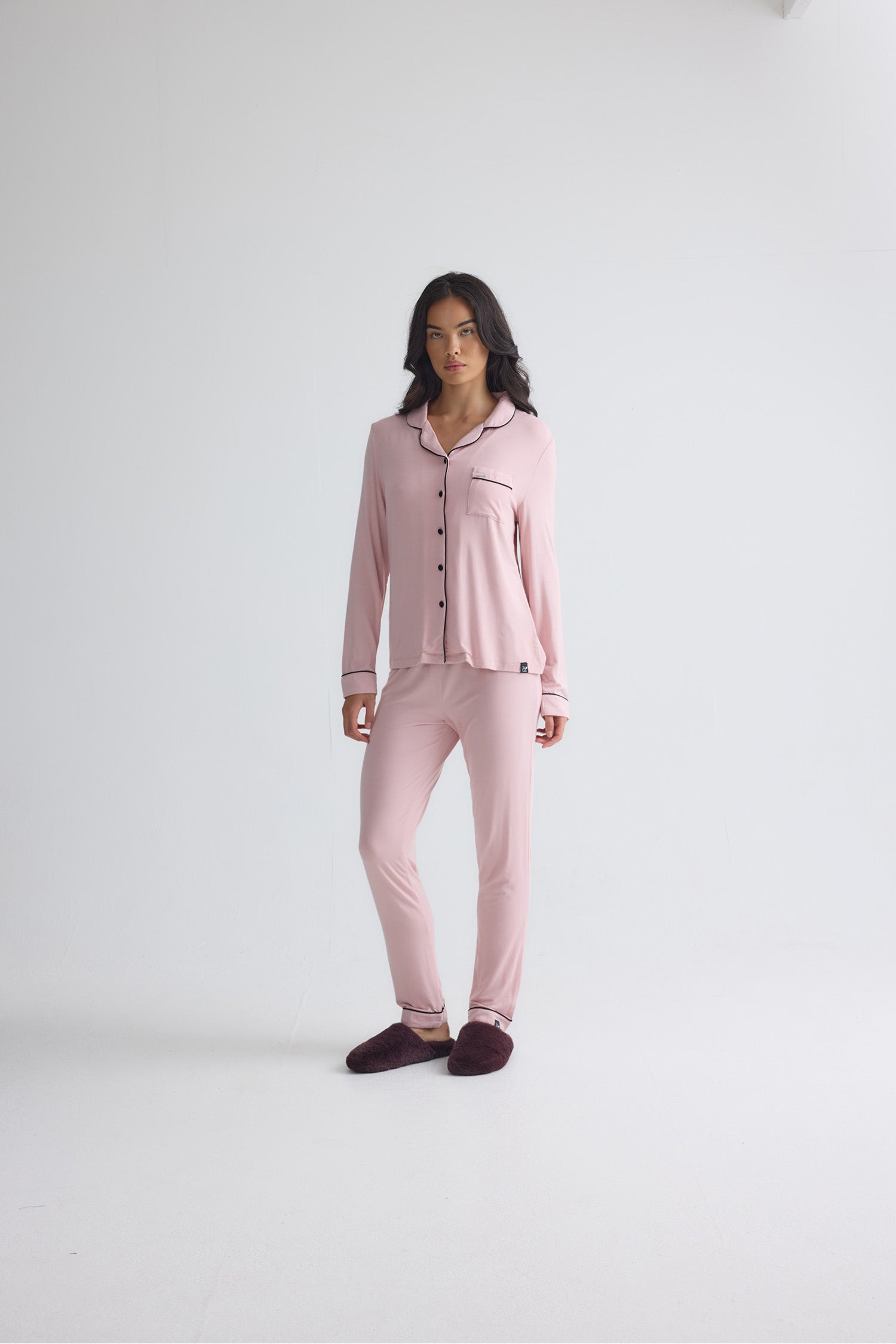Bamboo Long Pyjama Set in Pink