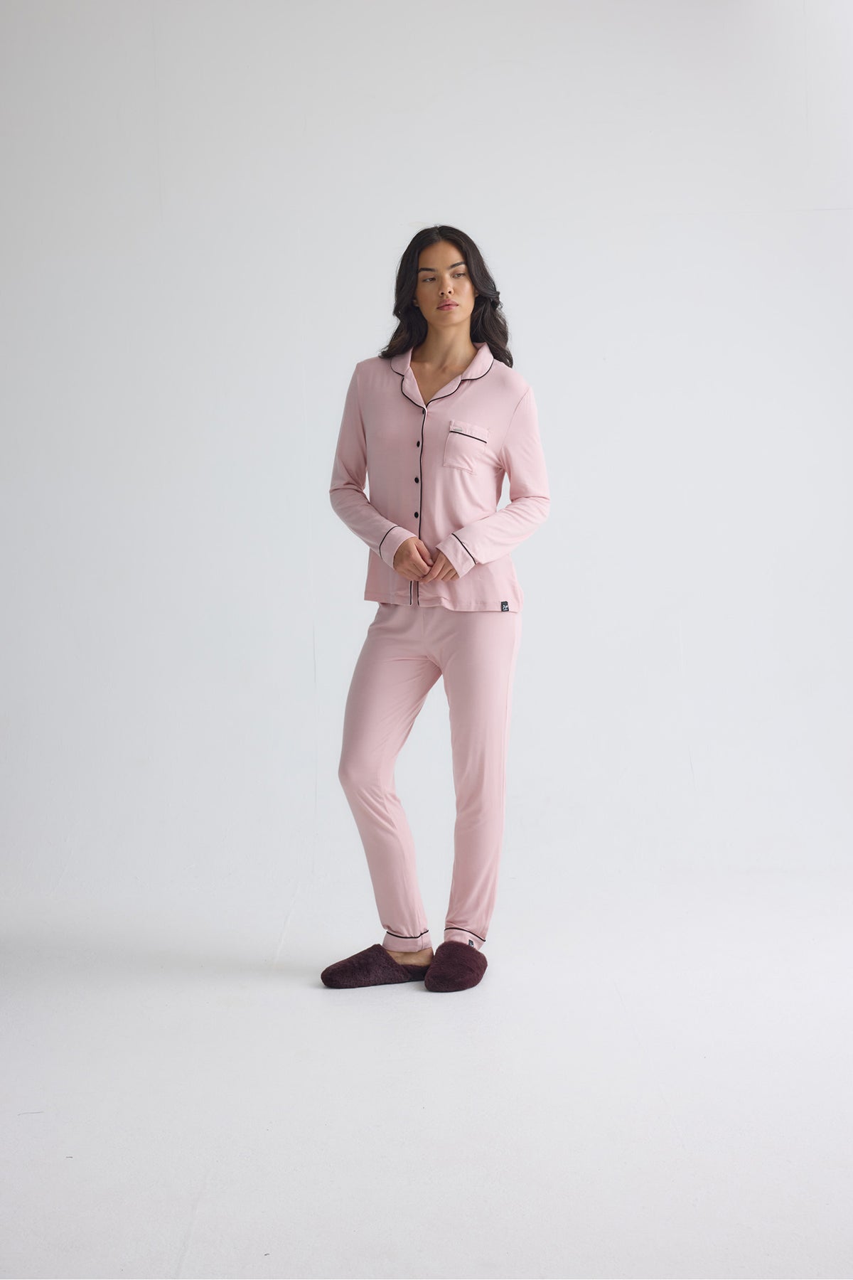 Bamboo Long Pyjama Set in Pink
