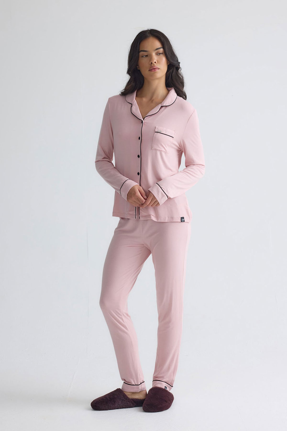 Bamboo Long Pyjama Set in Pink