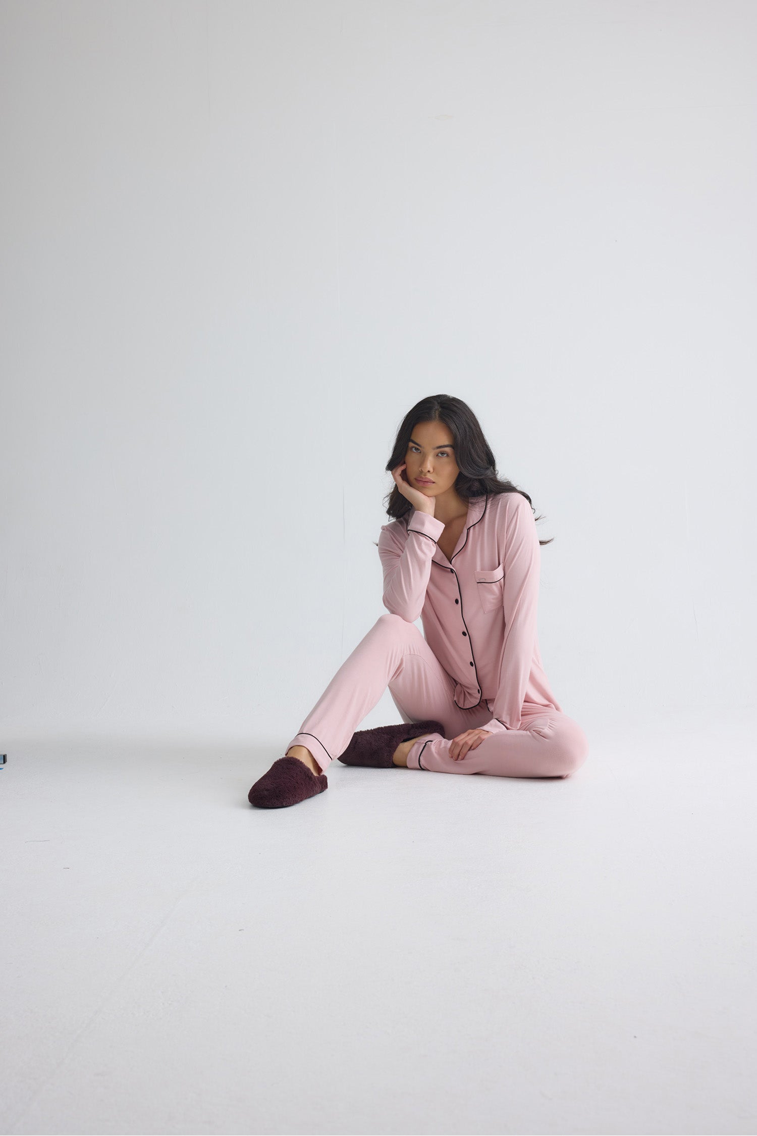 Bamboo Long Pyjama Set in Pink