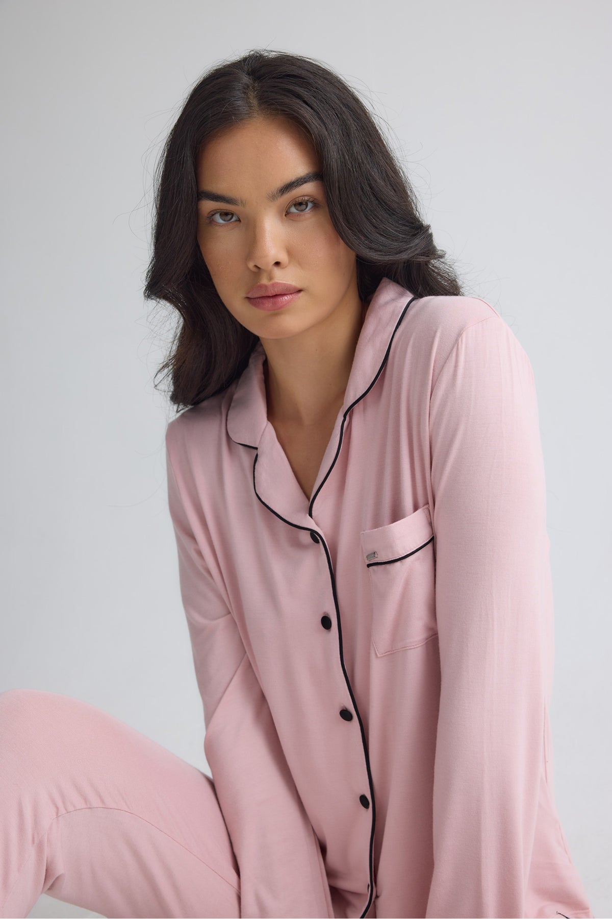 Bamboo Long Pyjama Set in Pink