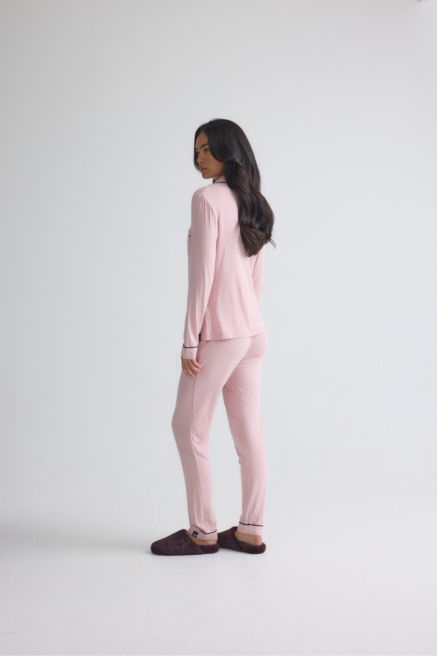 Bamboo Long Pyjama Set in Pink