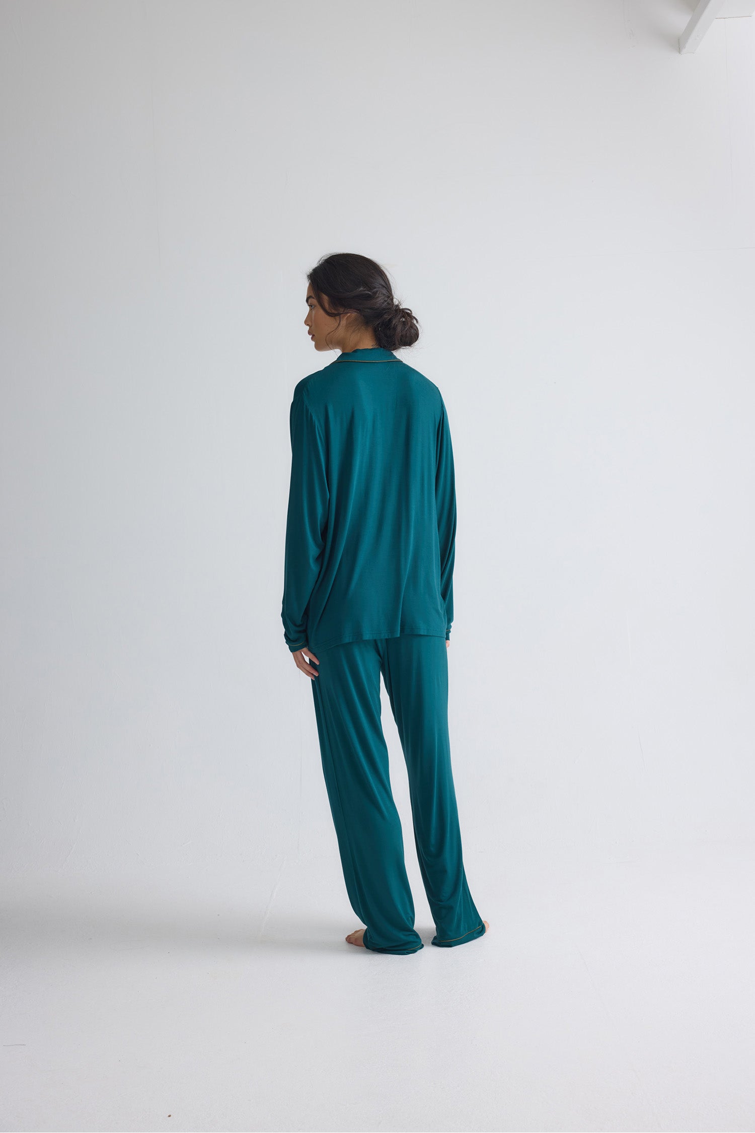 Bamboo New Classic Long Pyjama Set In Sea