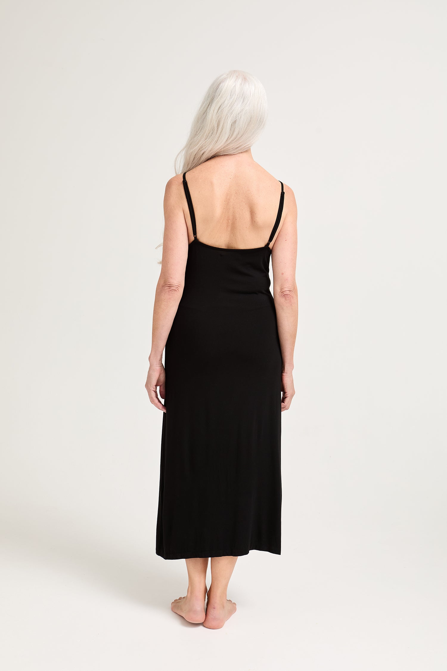 Bamboo Frill Chemise in Black - Wholesale - Nightgowns