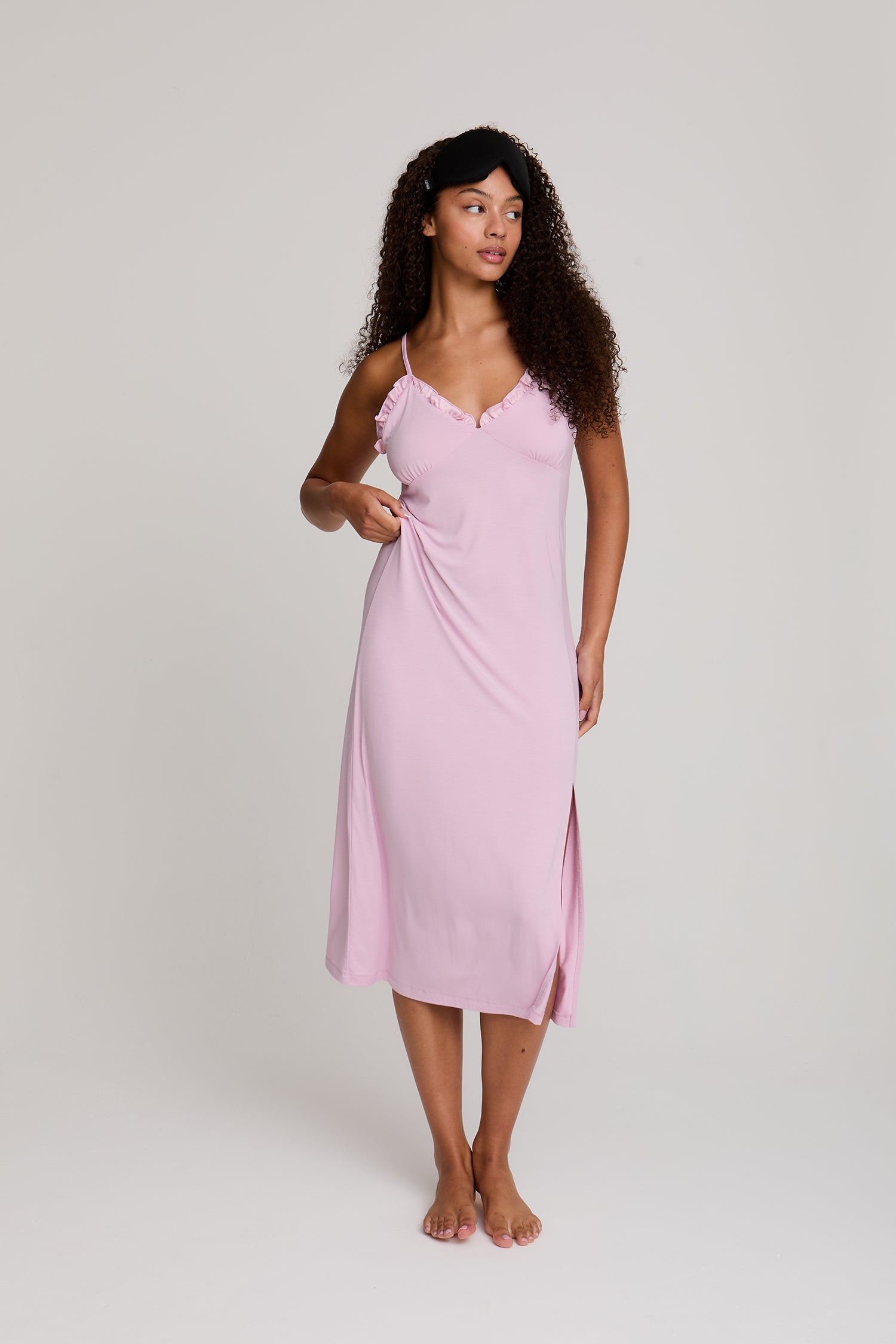 Bamboo Frill Chemise in Blush - Wholesale - Nightgowns