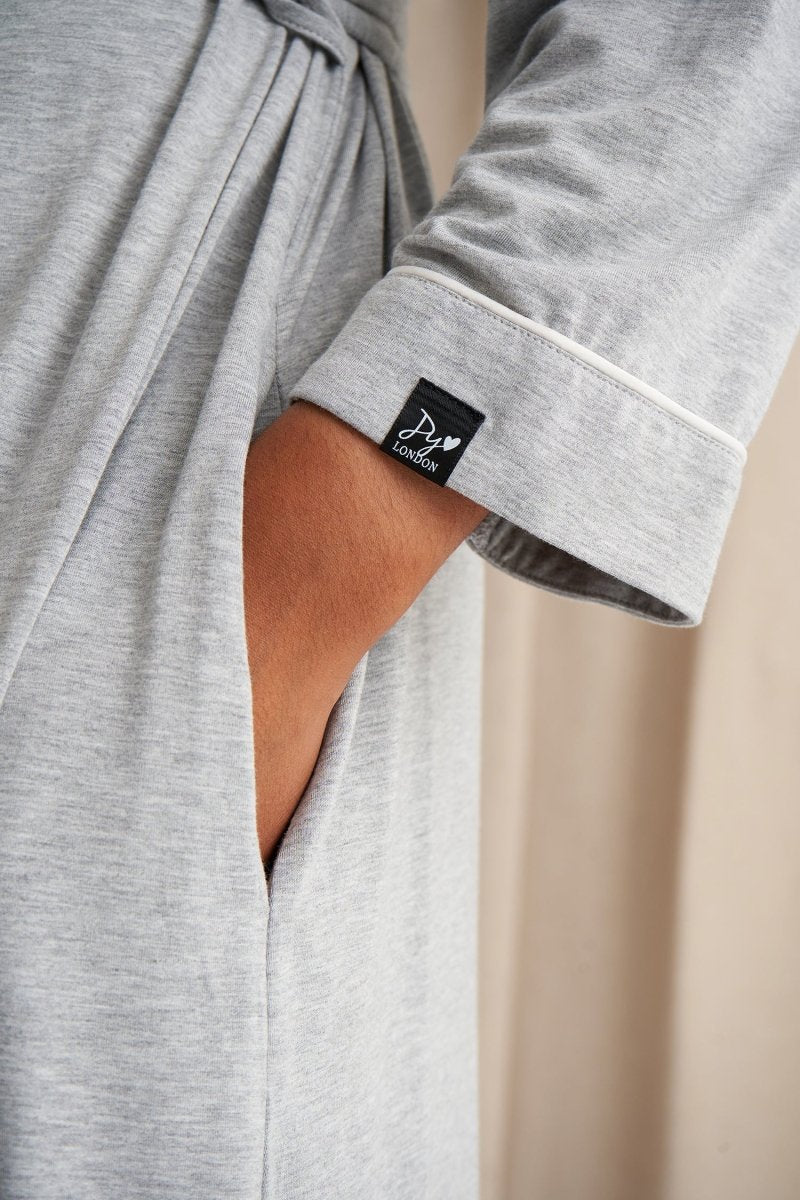 Bamboo Kimono Robe in Grey MarlNightwear