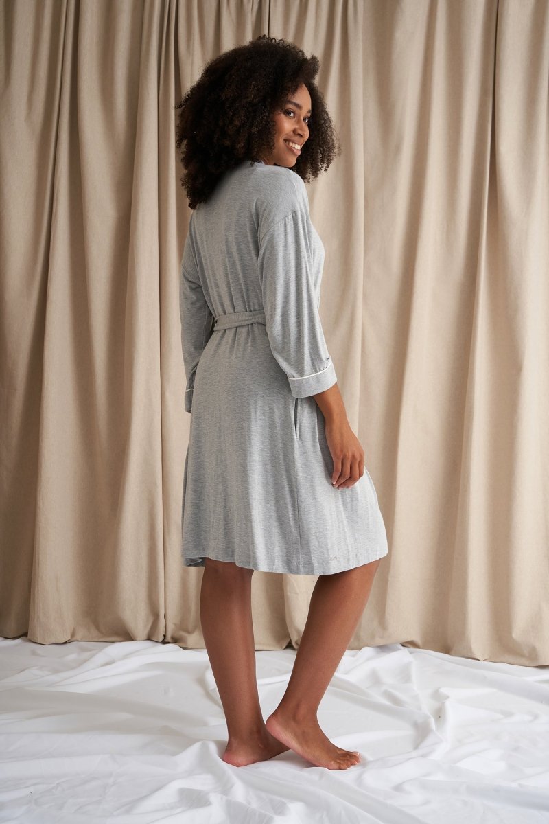 Bamboo Kimono Robe in Grey Marl - Wholesale - Robes