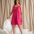 Bamboo Lace Chemise Nightdress in Raspberry