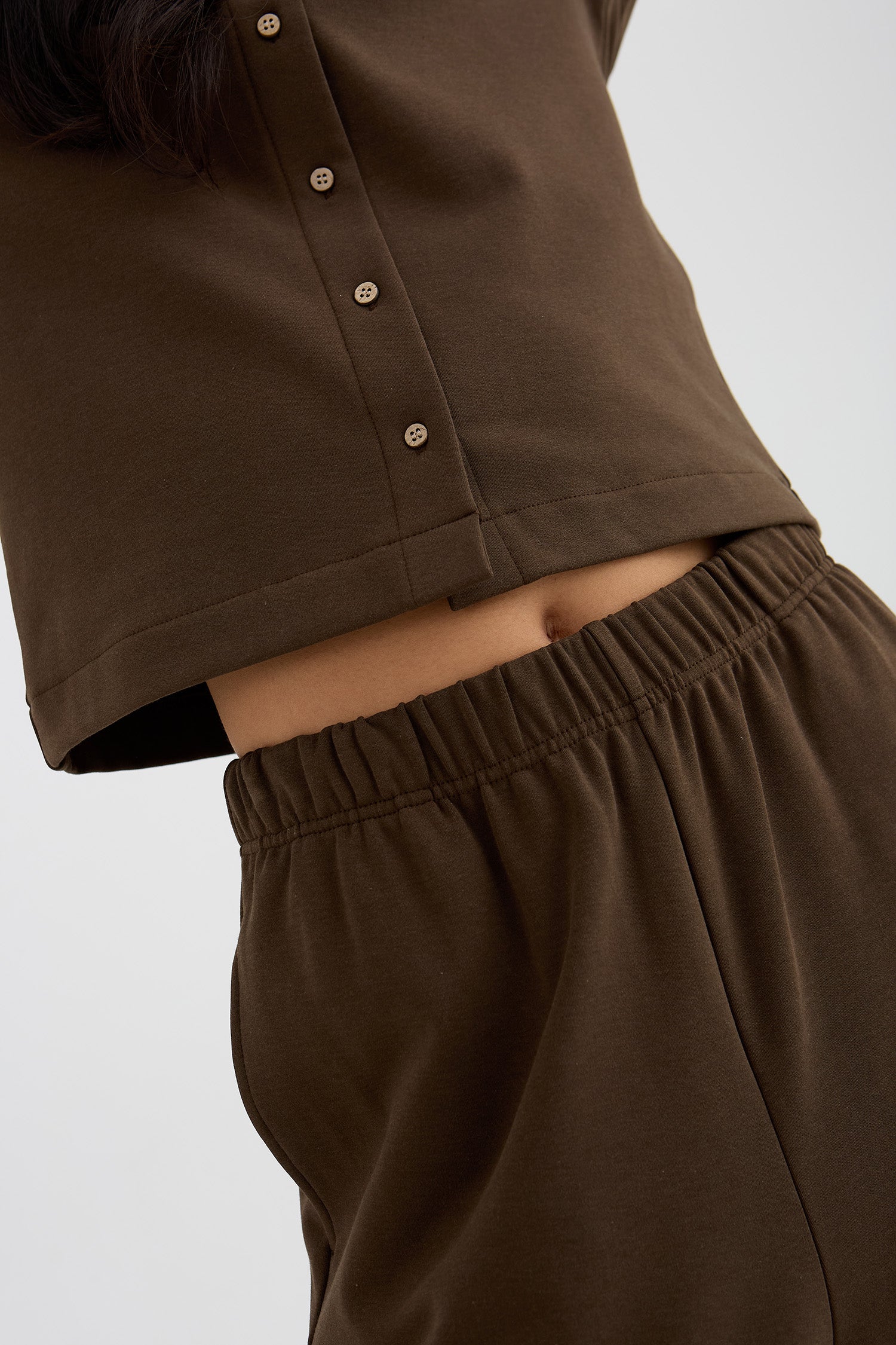 Bamboo Fleece Barrel Joggers In Slate