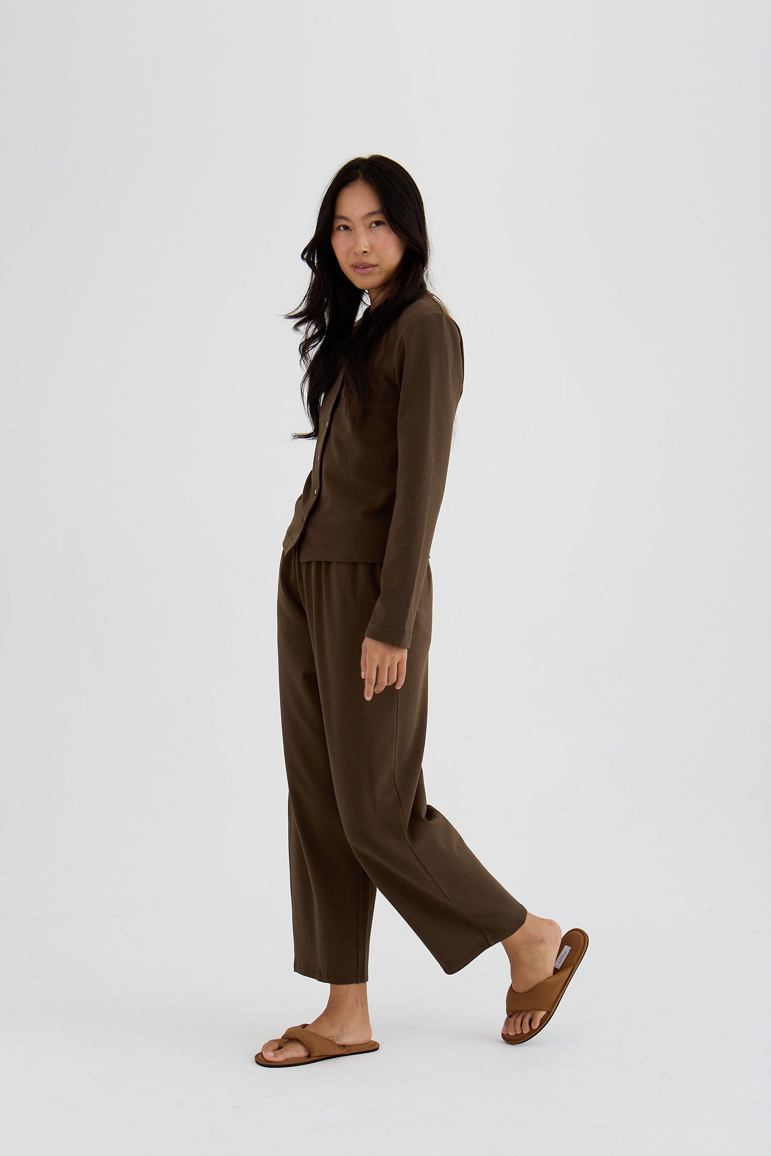 Bamboo Fleece Barrel Joggers In Slate
