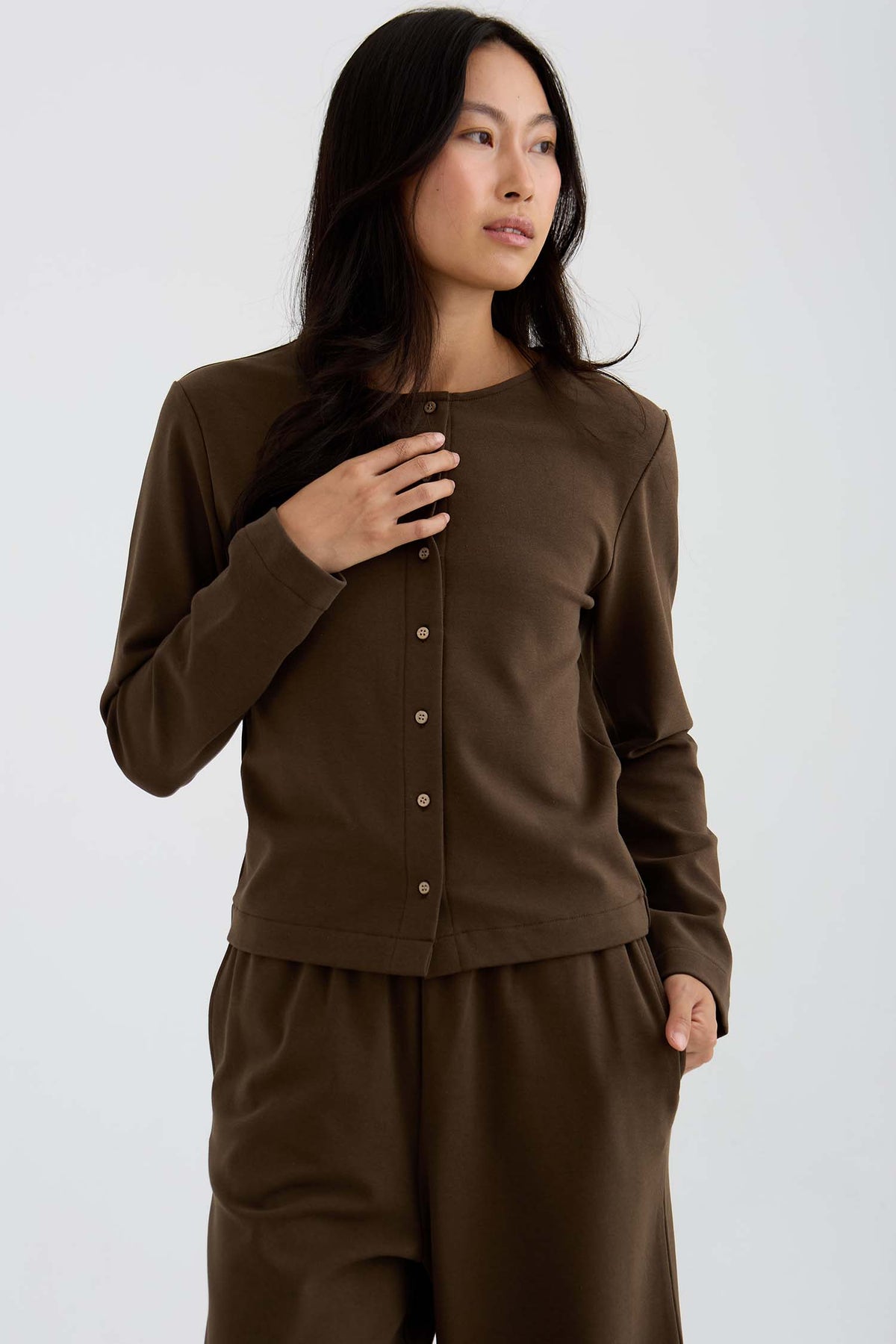 Bamboo Fleece Barrel Joggers In Slate