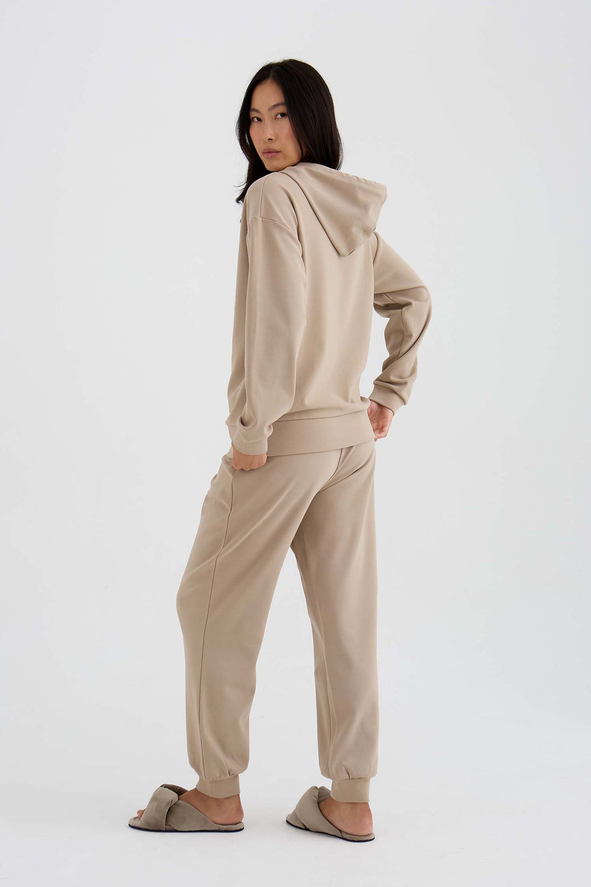 Bamboo Fleece Joggers In Silver Mink