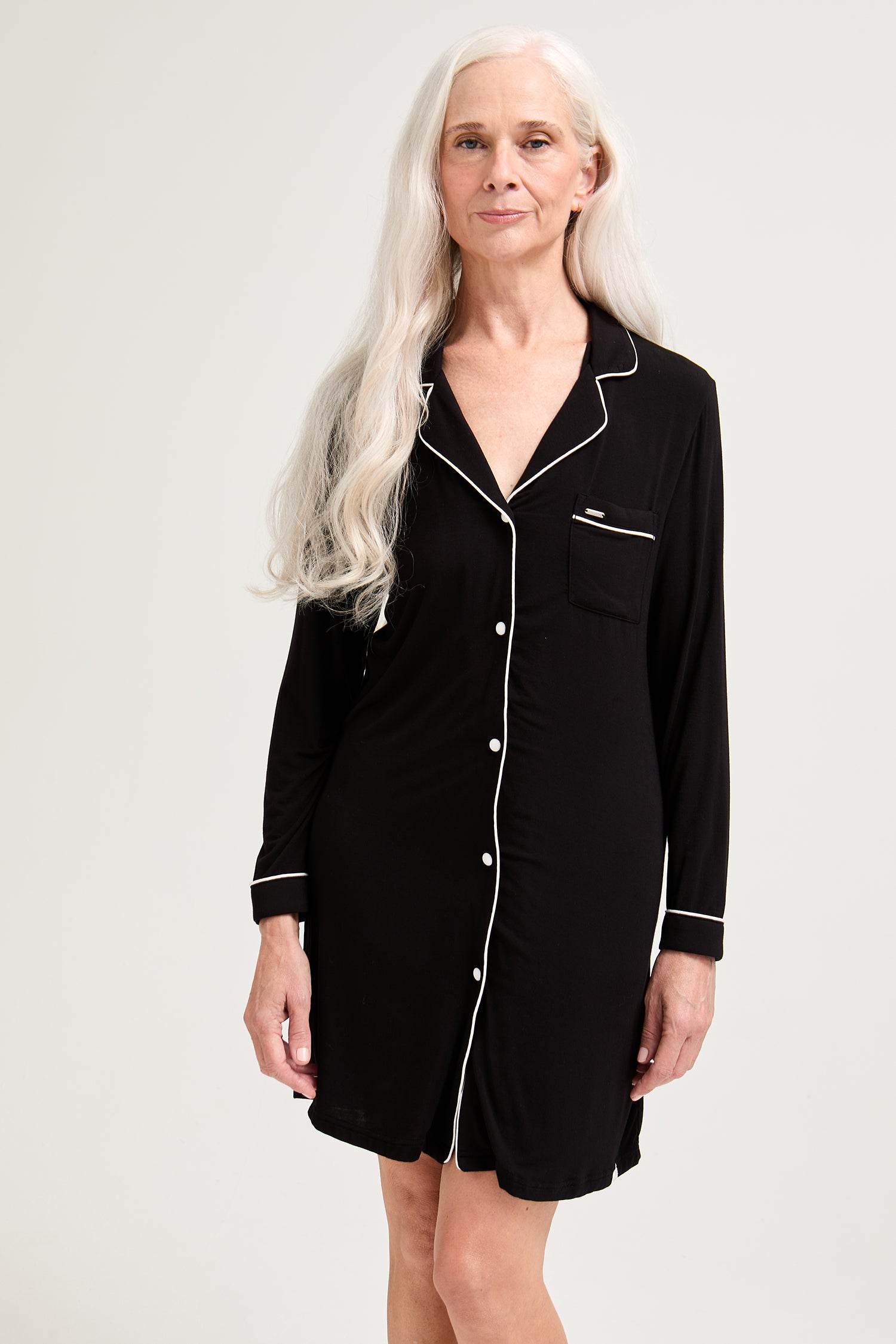 Bamboo Nightshirt in Black - Wholesale - Nightgowns