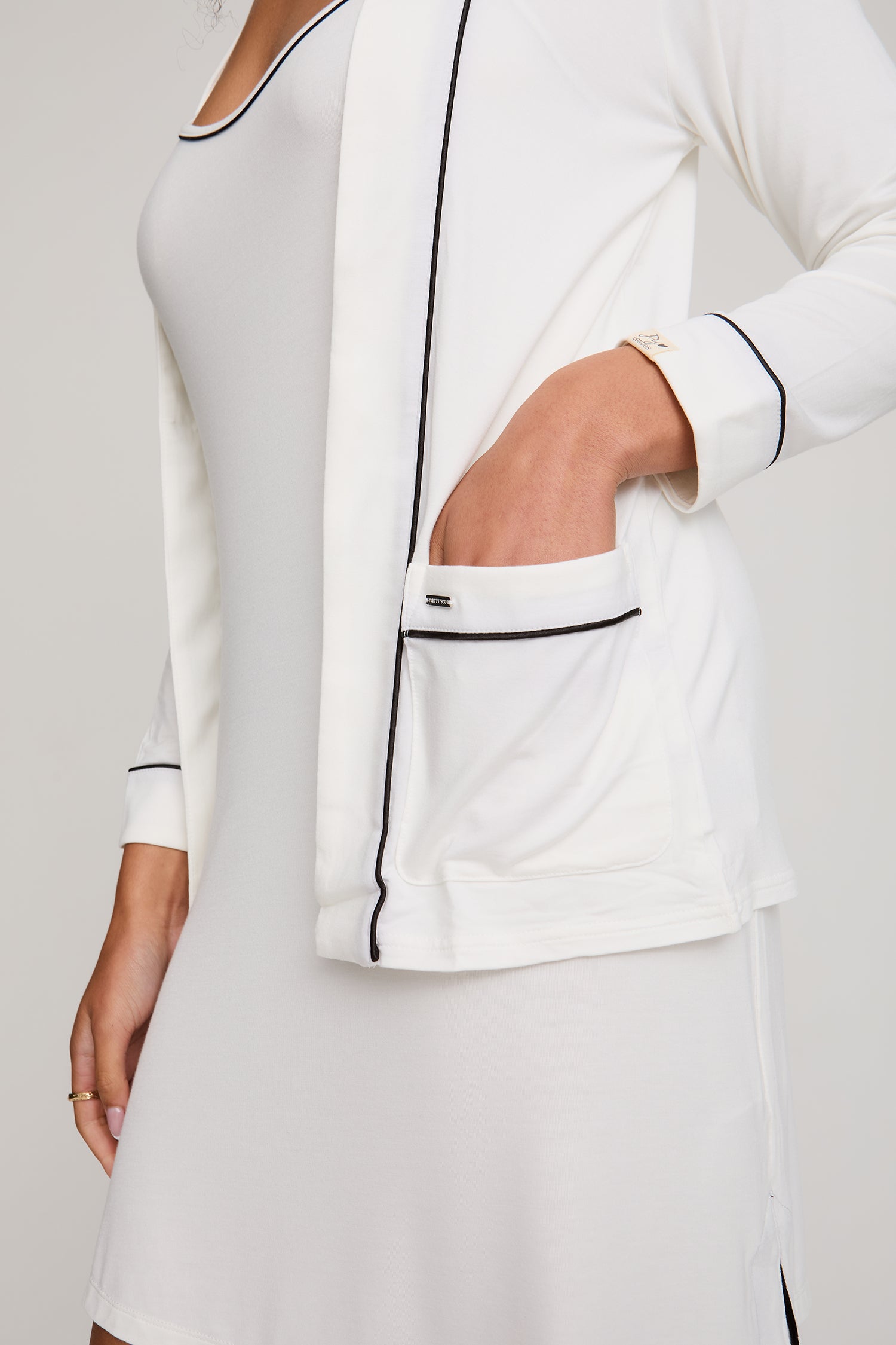 Bamboo Nightwear Jacket in Cream