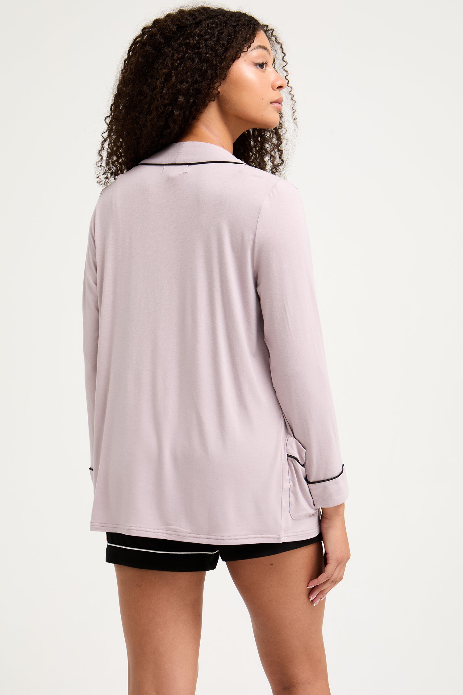 Bamboo Nightwear Jacket in Oyster - Robes