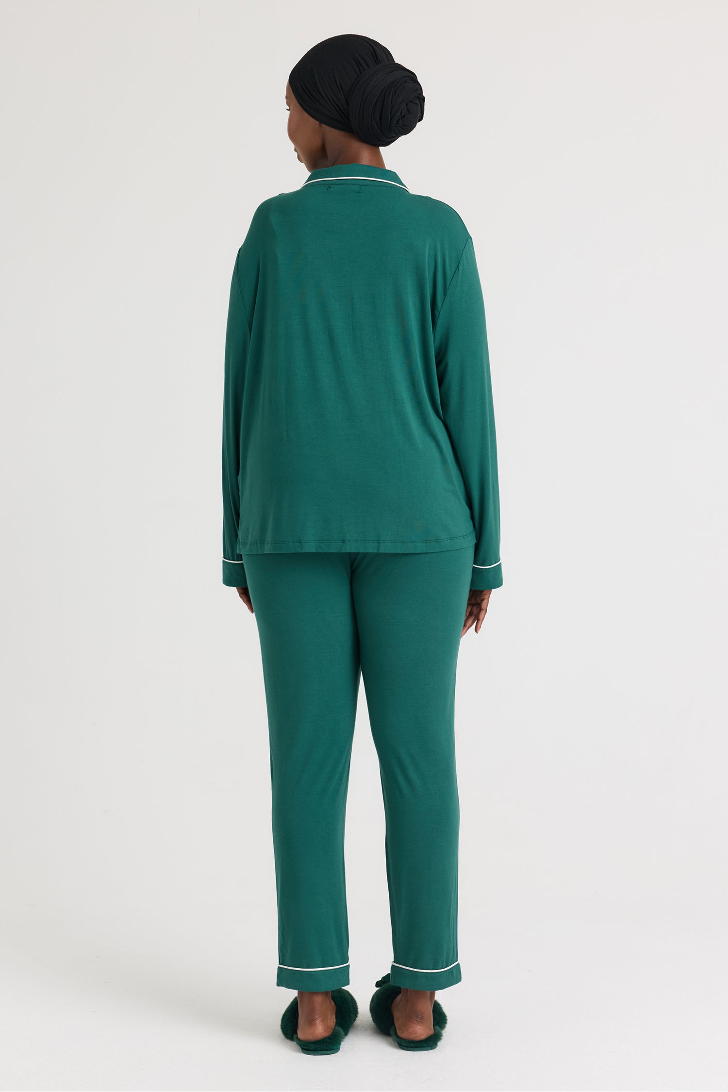 Bamboo Long Pyjama Set in Green - Wholesale - Pajamas
