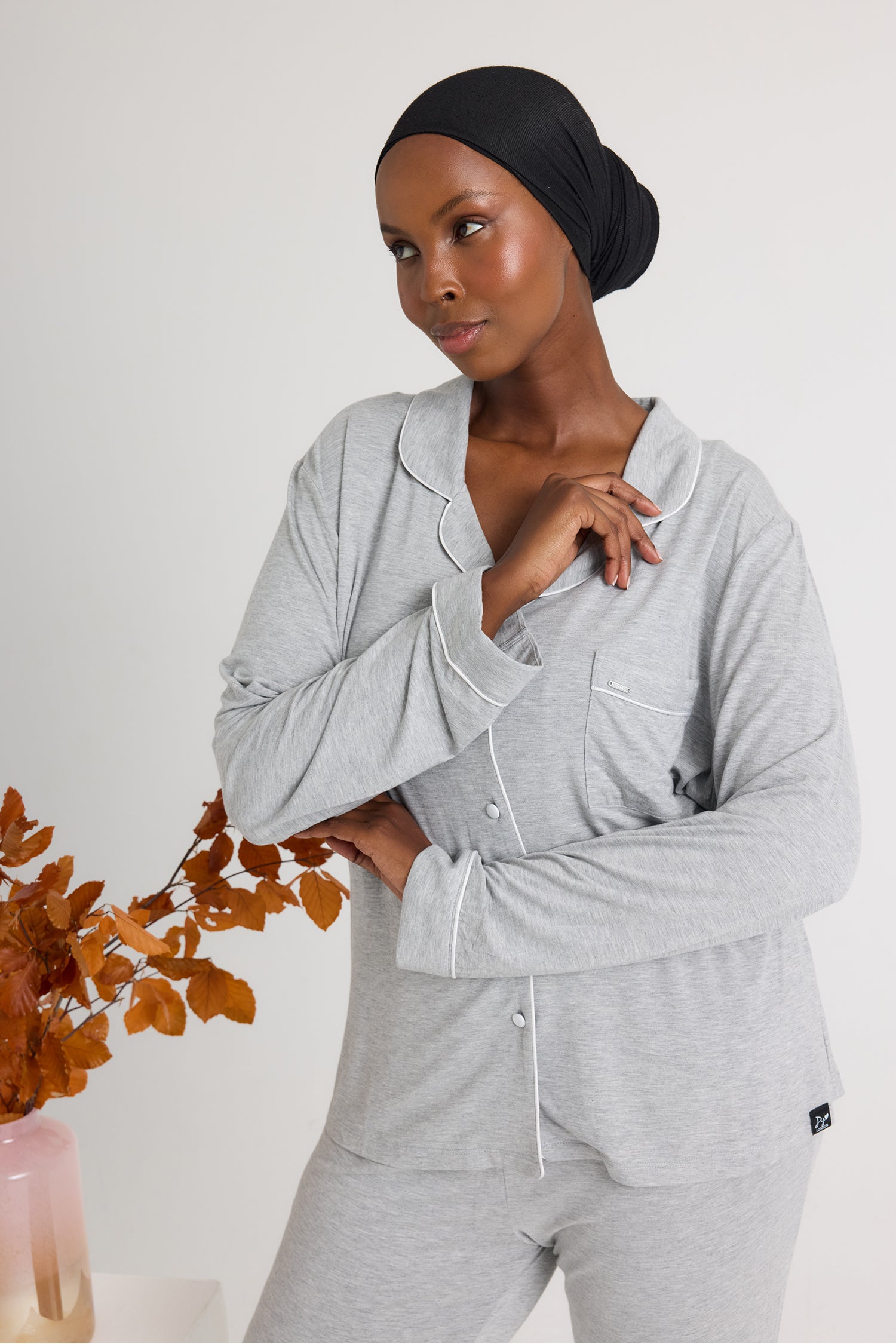 Bamboo Pajama Set in Gray Marl