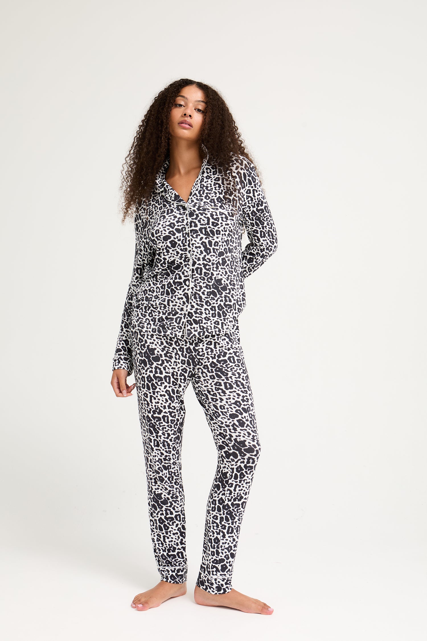 Bamboo Long Pyjama Set in Luxe Leopard