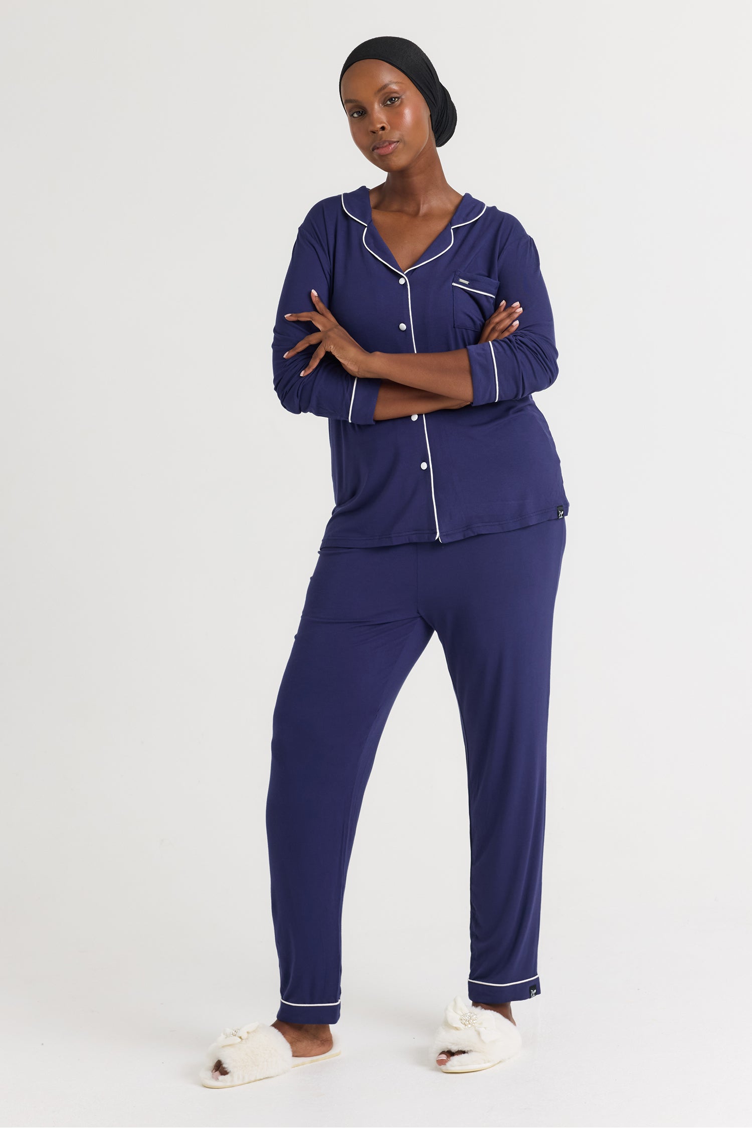 Bamboo Long Pyjama Set in Midnight - Wholesale - Pajamas