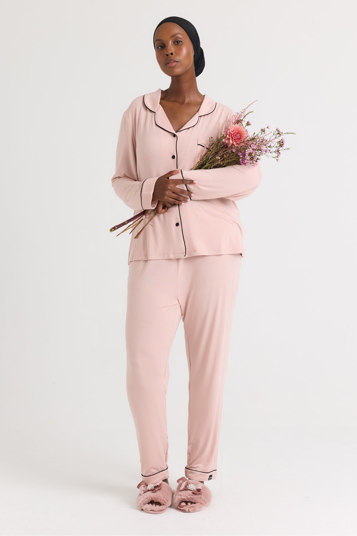 Bamboo Long Pyjama Set in Pink