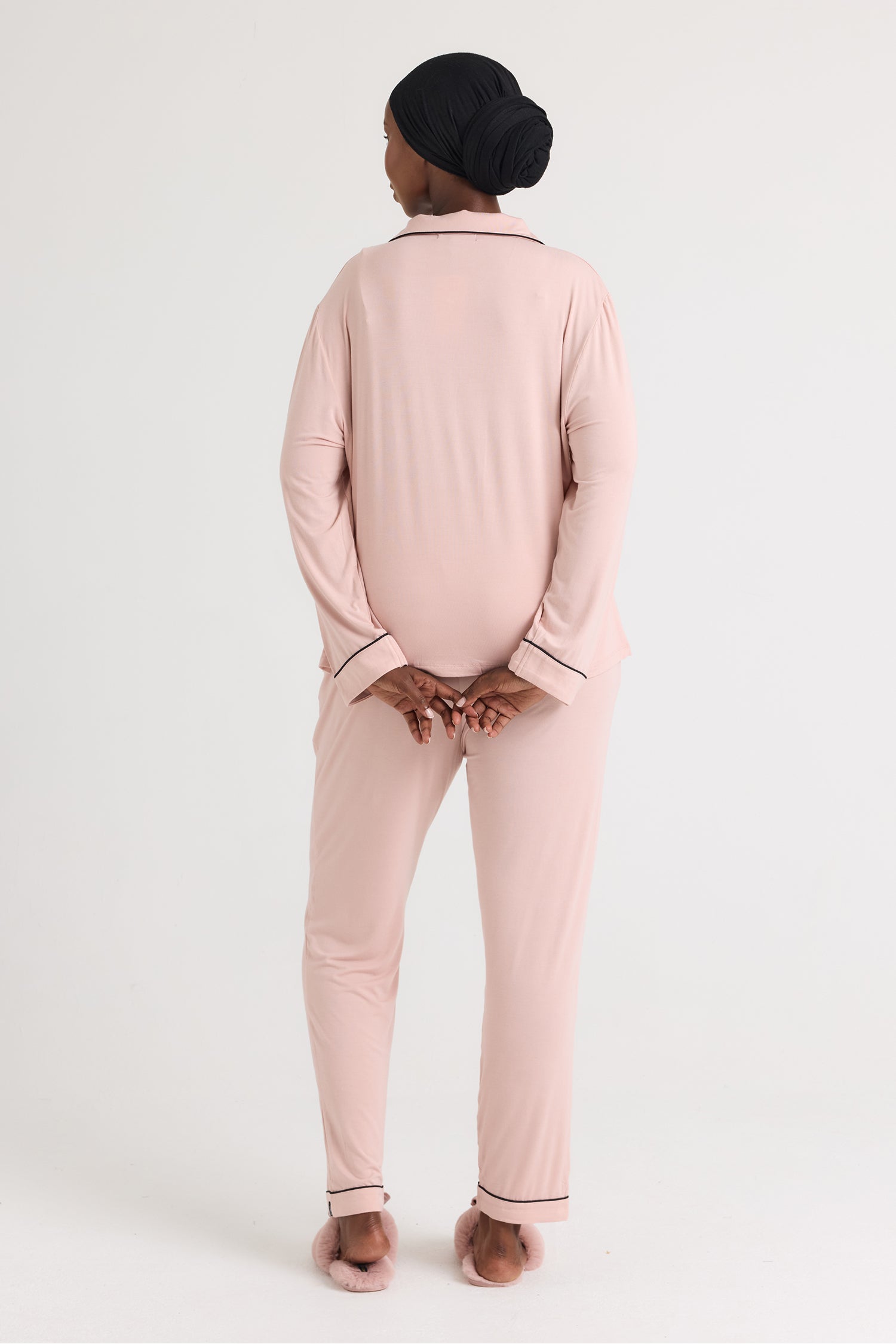Bamboo Long Pyjama Set in Pink - Wholesale - Pajamas