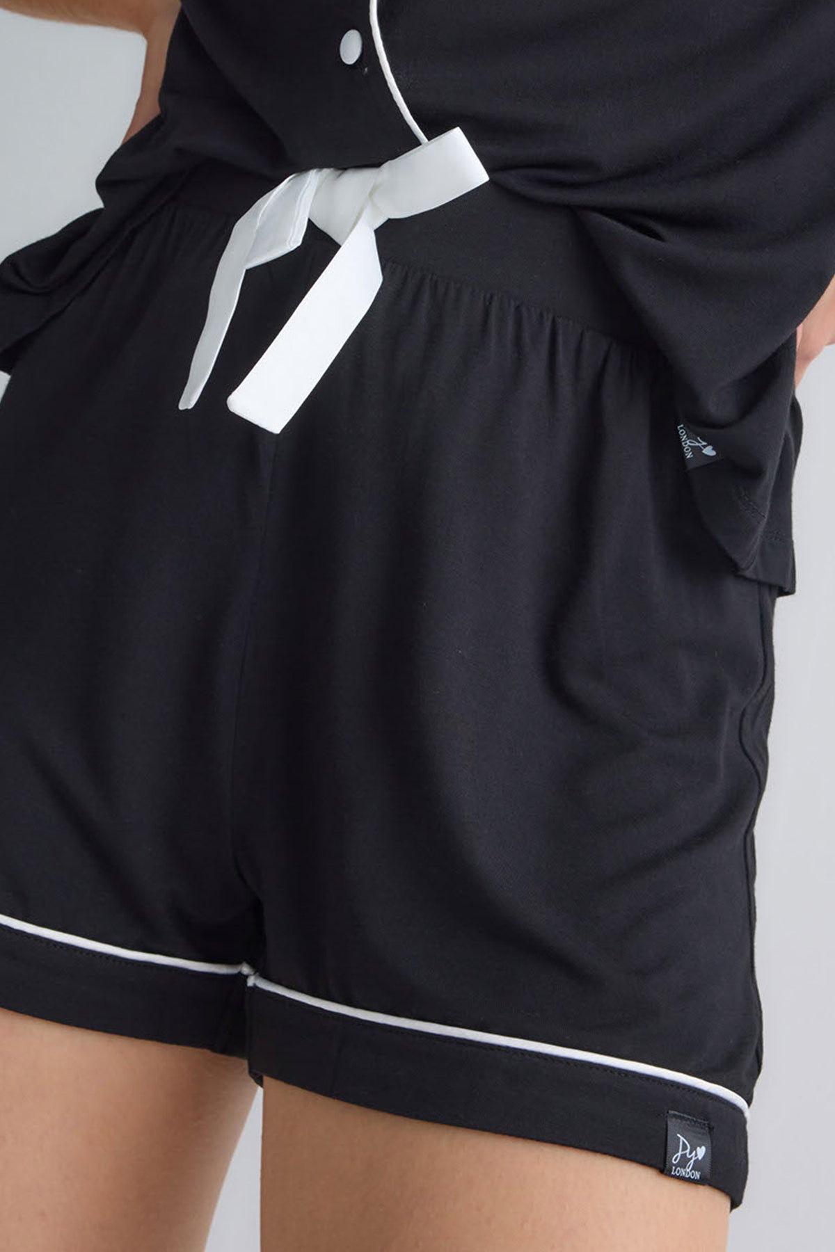 Bamboo Shirt Short Set in Black
