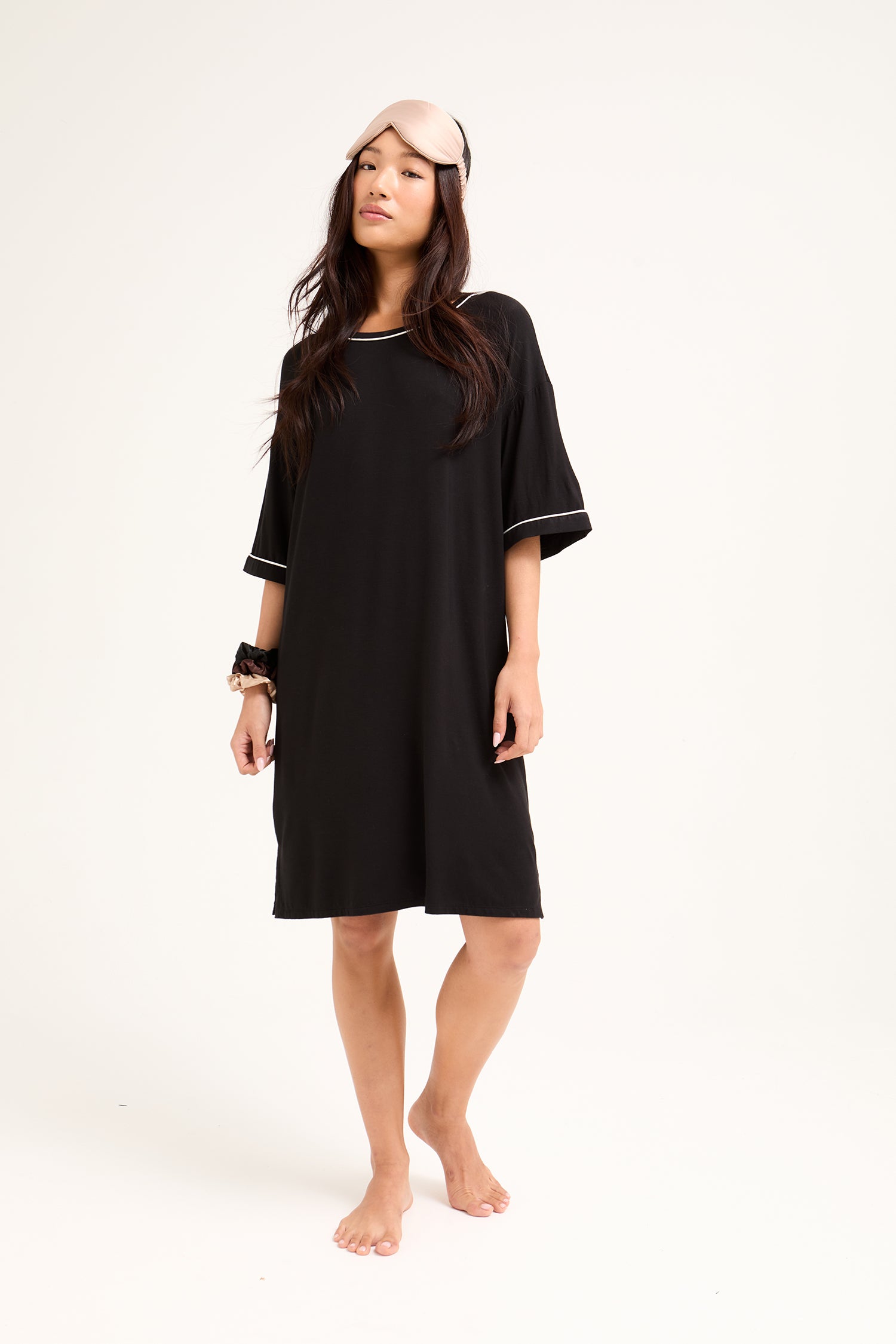 Bamboo Classic Tee Dress in Black