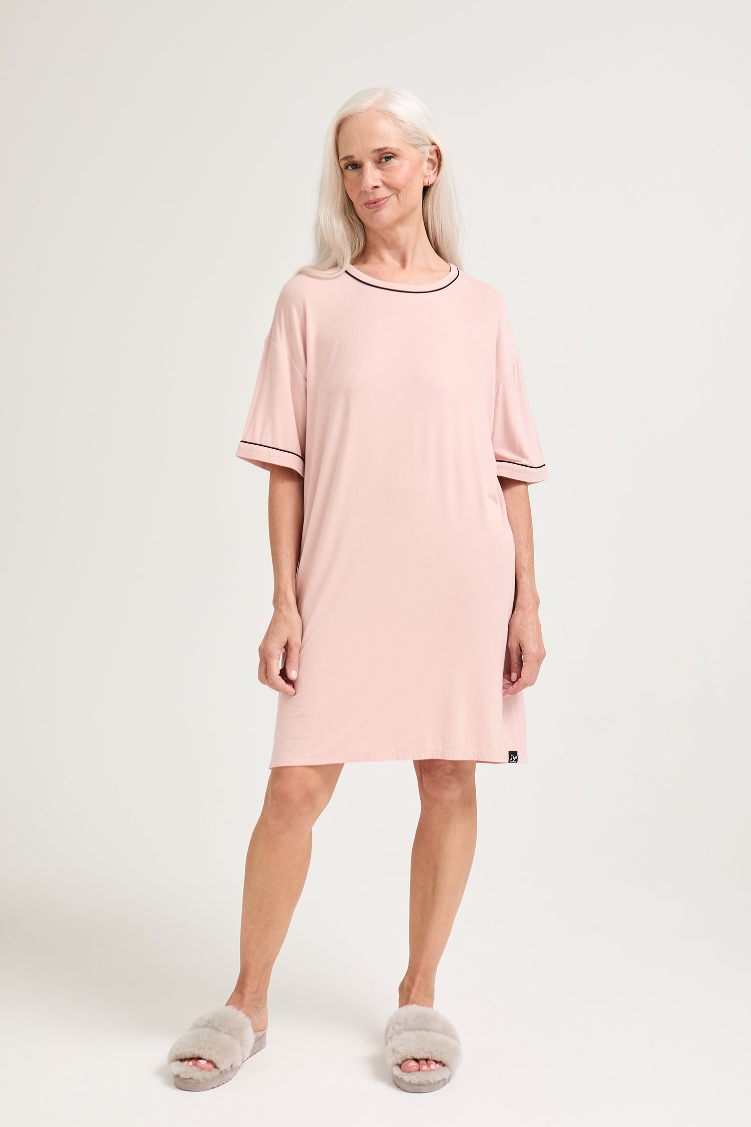 Bamboo Classic Tee Dress in Pink