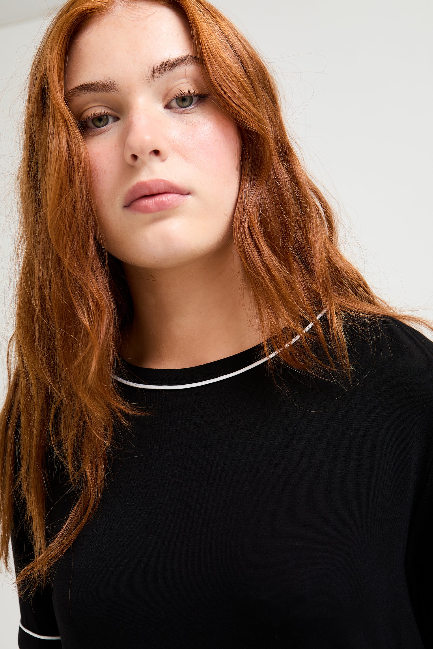 Bamboo Tee and Trouser Set in Black / Luxe Leopard