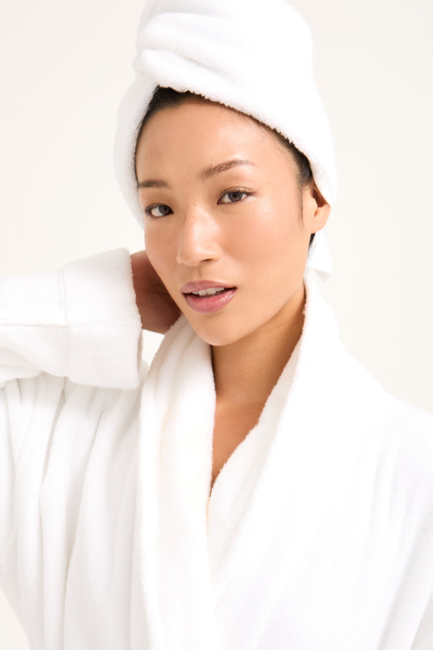 His and Hers Bamboo Towelling Robe in Cloud White - Robes