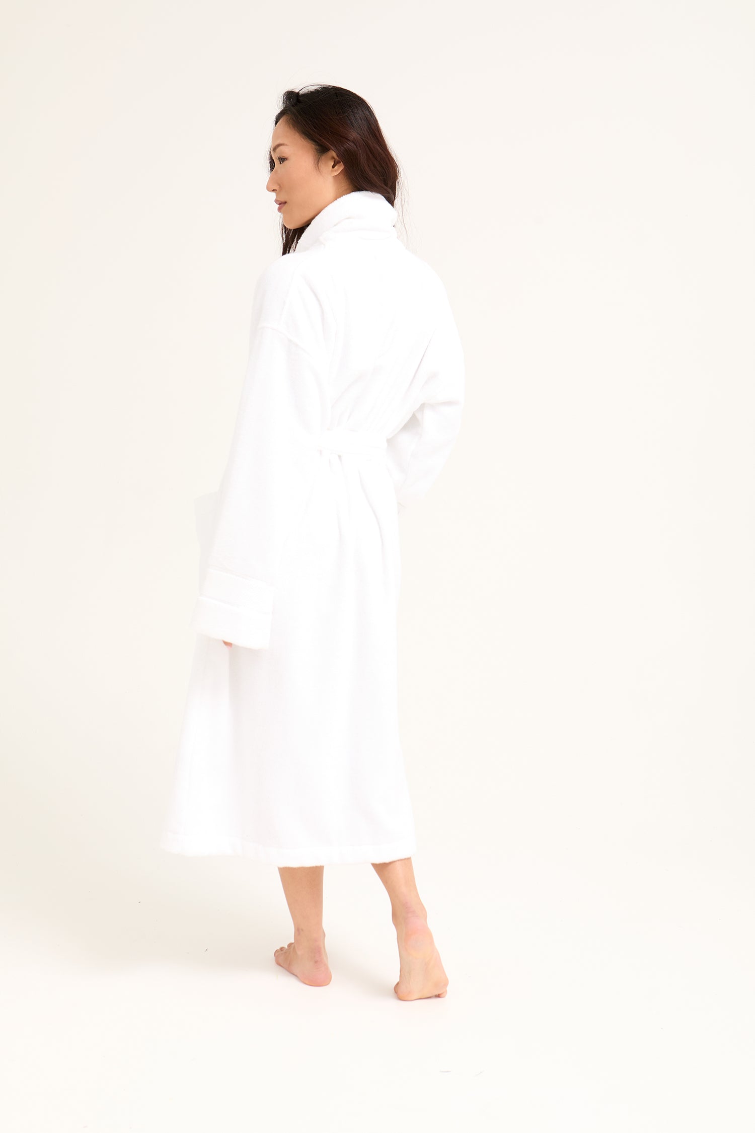 His and Hers Bamboo Towelling Robe in Cloud White