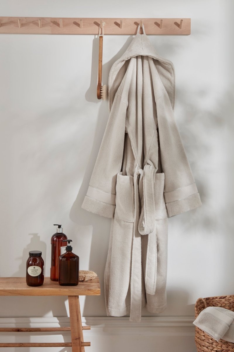 Mister You Bamboo Towelling Robe in Light Grey - Robes