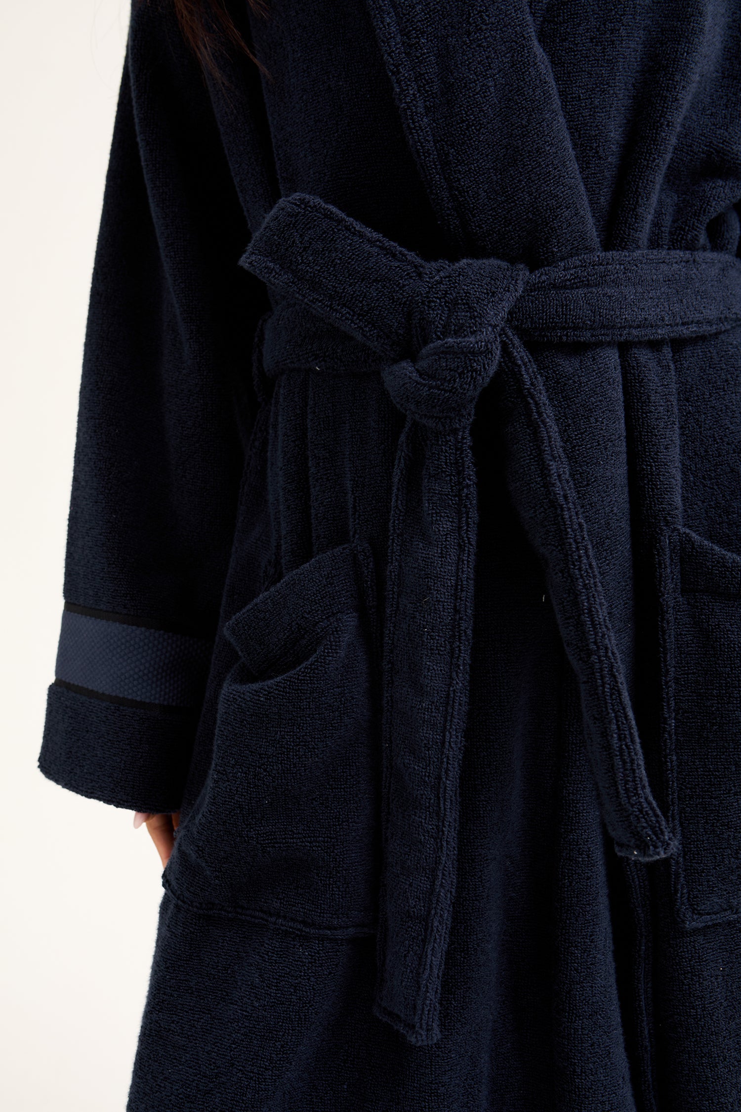 His and Hers Bamboo Towelling Robe in Midnight