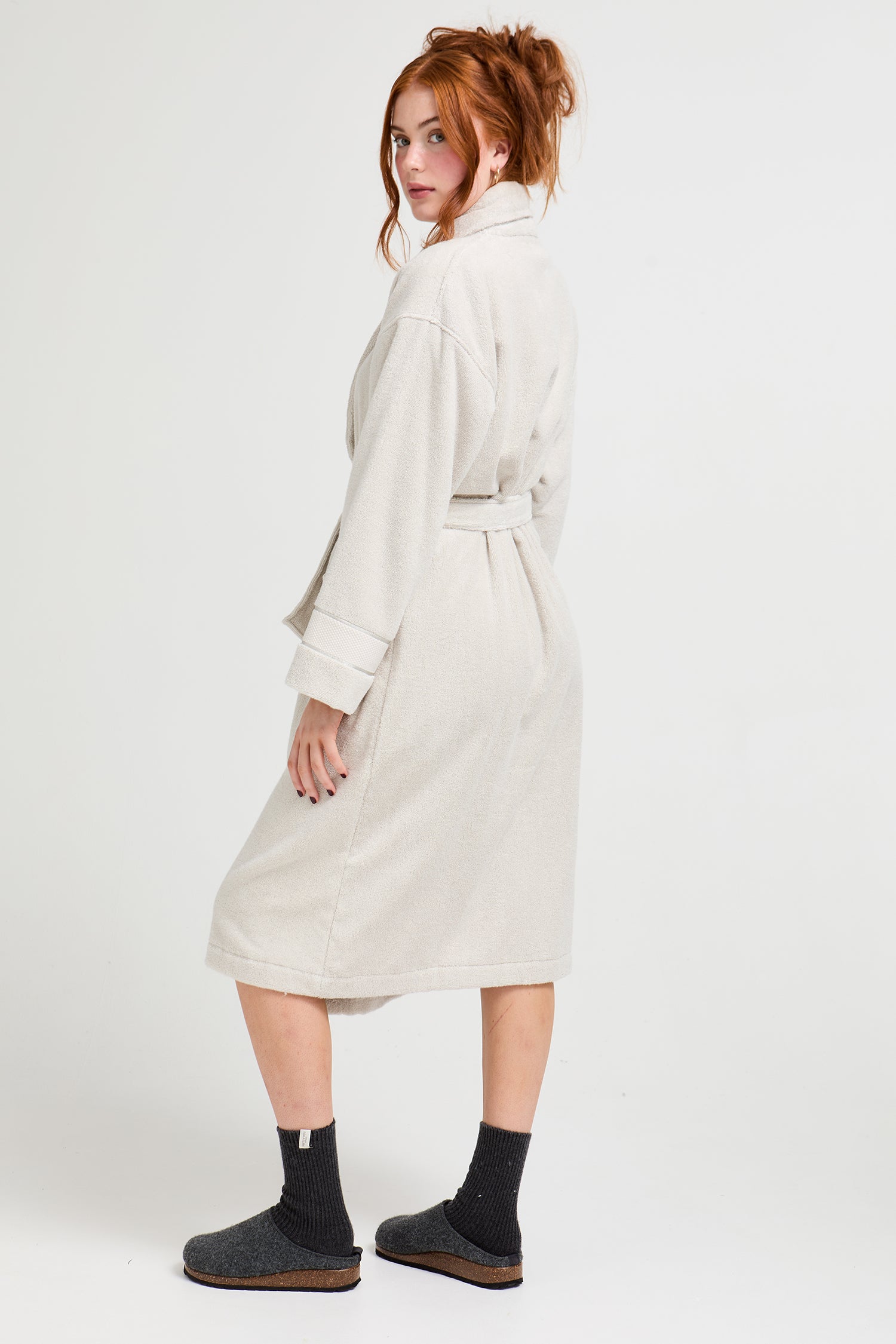 His and Hers Bamboo Towelling Robe in Light Grey