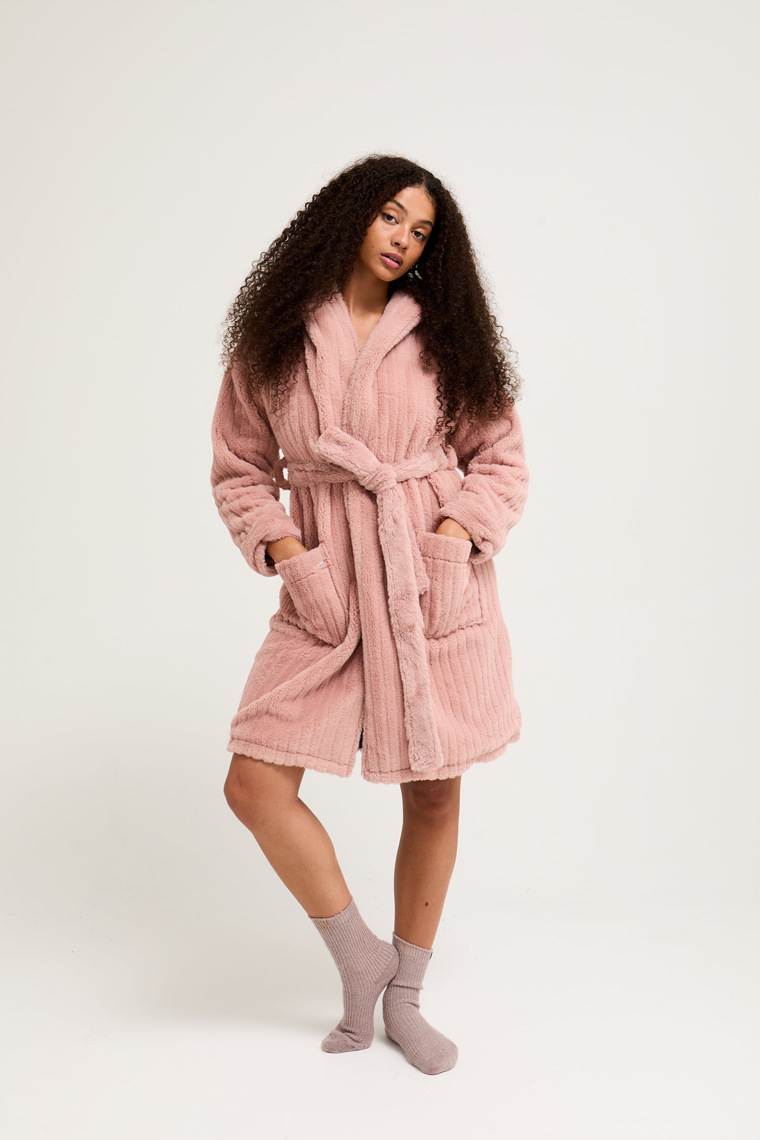 Cloud Dressing Gown in Dusky Pink