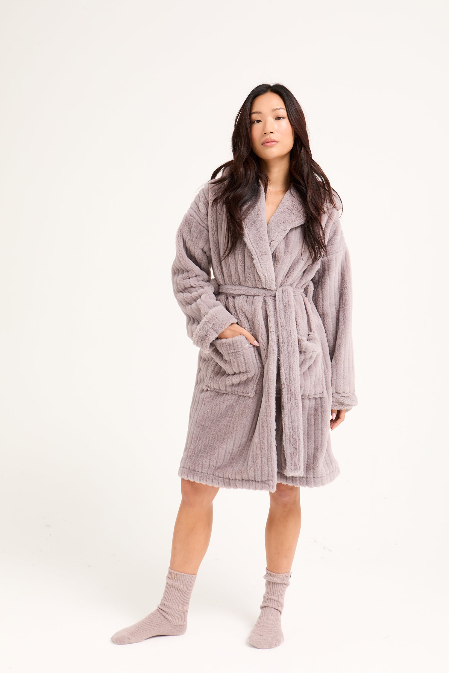 Cloud Dressing Gown in Mink - Wholesale - Robes