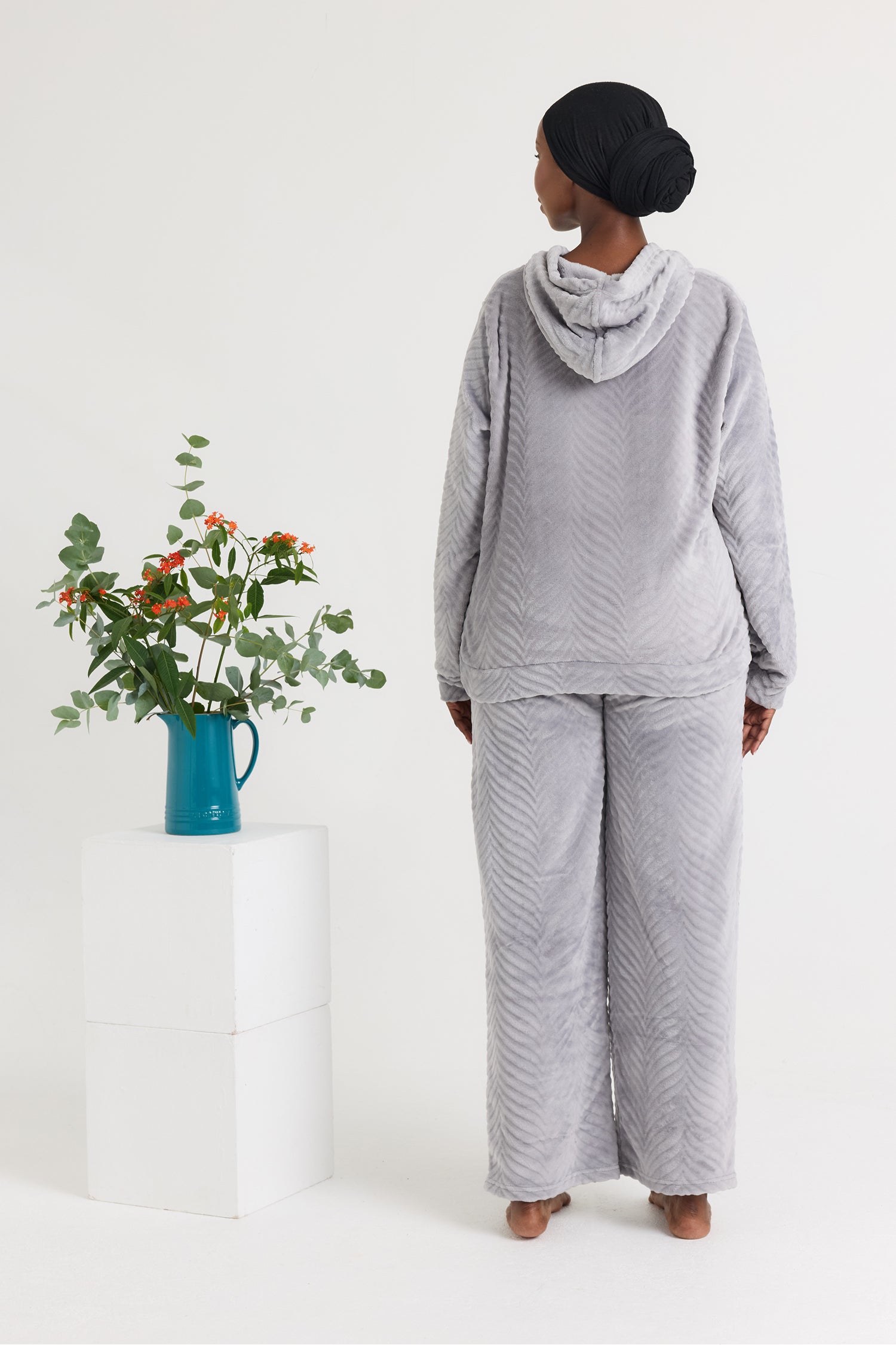 Cosy Chevron Lounge Suit in Shale Grey