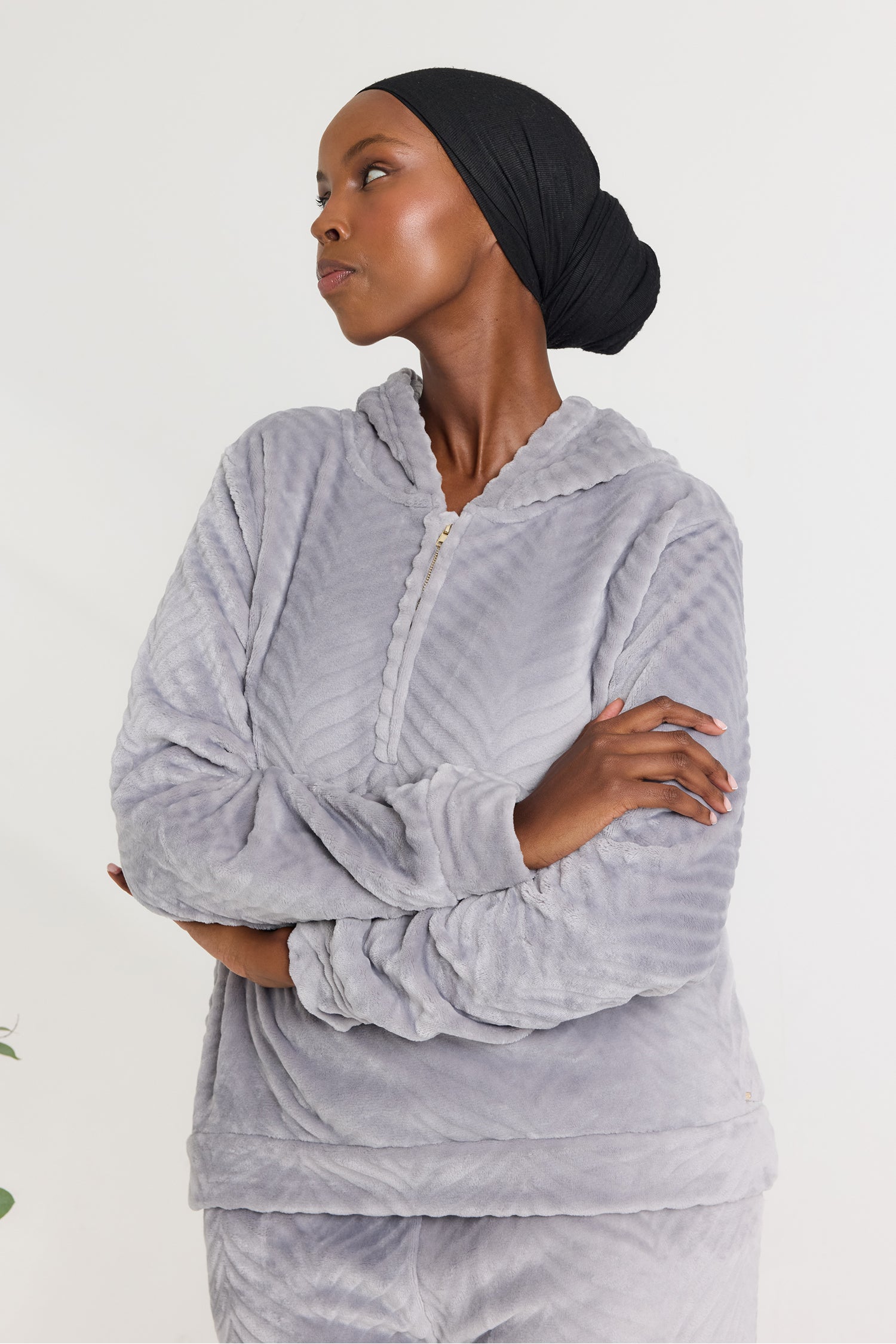 Cosy Chevron Lounge Suit in Shale Grey