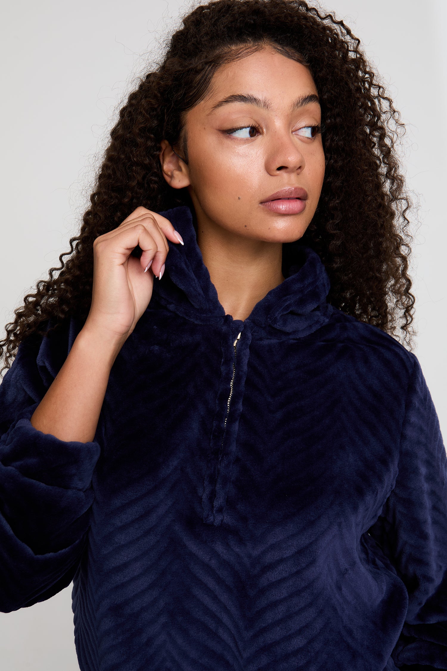 Cosy Chevron Lounge Suit in Navy