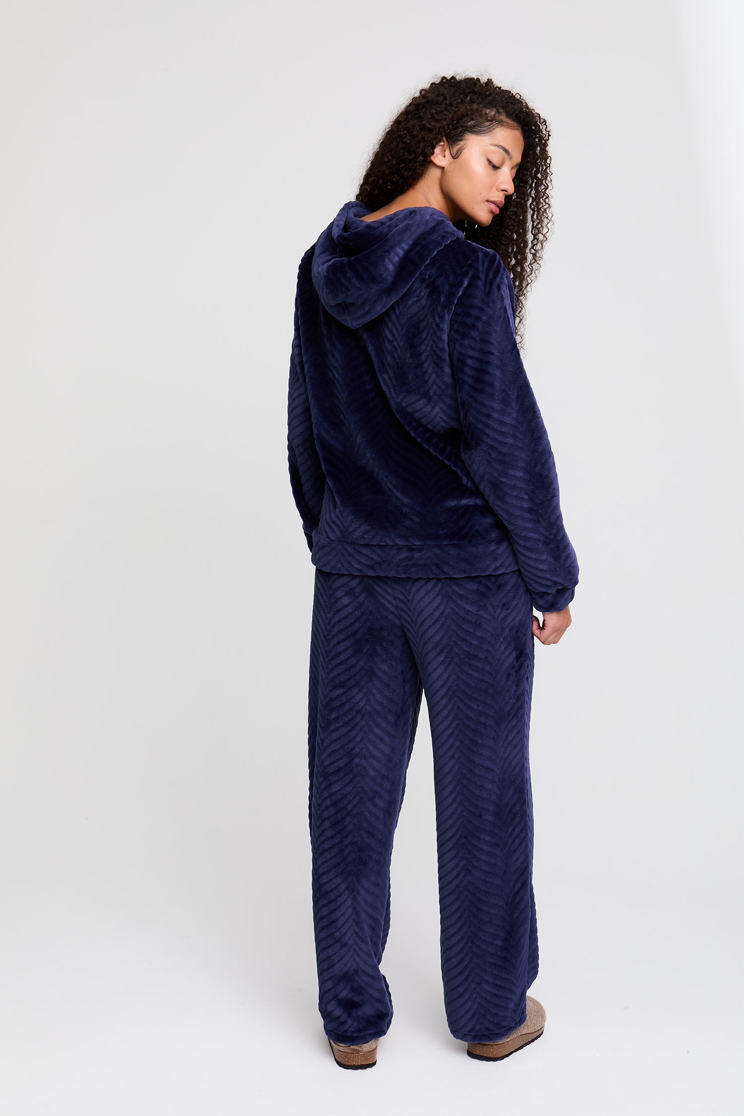 Cosy Chevron Lounge Suit in Navy - Loungewear