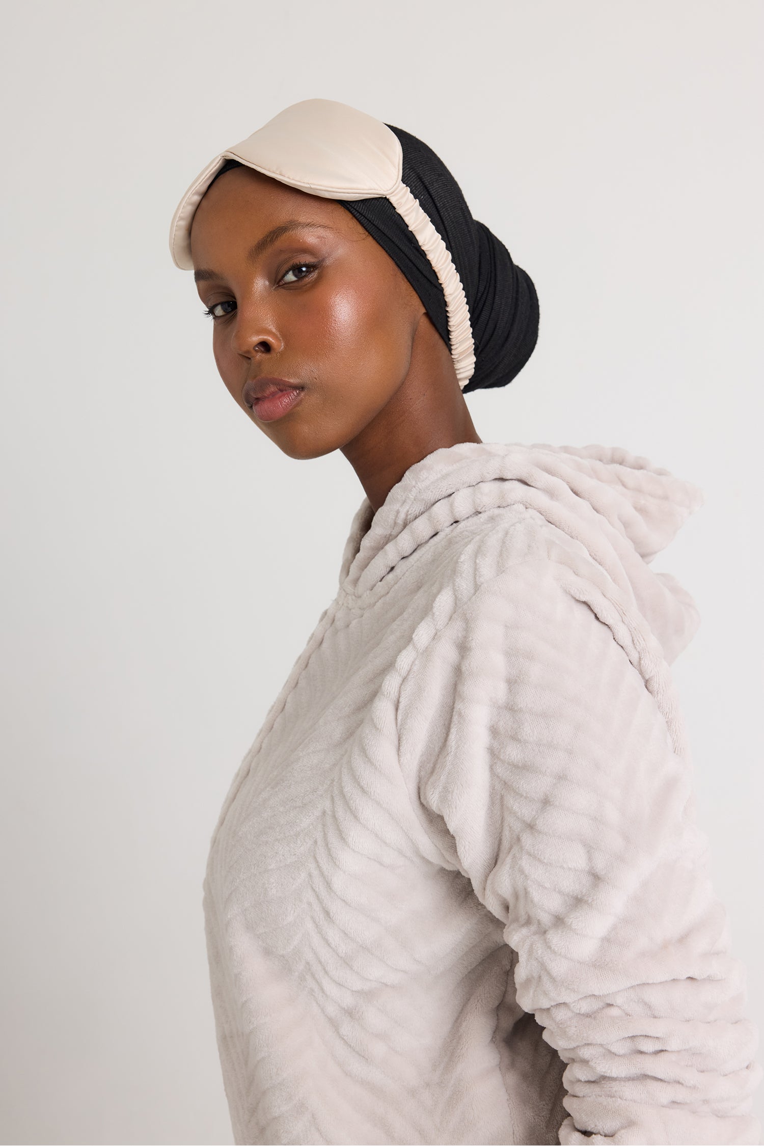 Cozy Chevron Lounge Suit in Almond