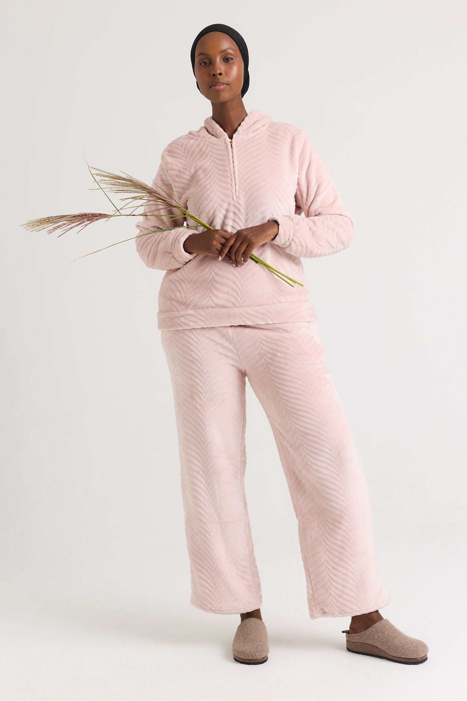Cosy Chevron Lounge Suit in Rose - Loungewear