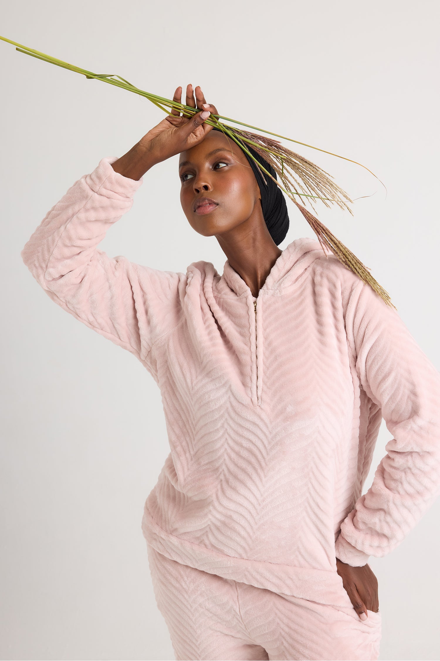 Cosy Chevron Lounge Suit in Rose - Loungewear