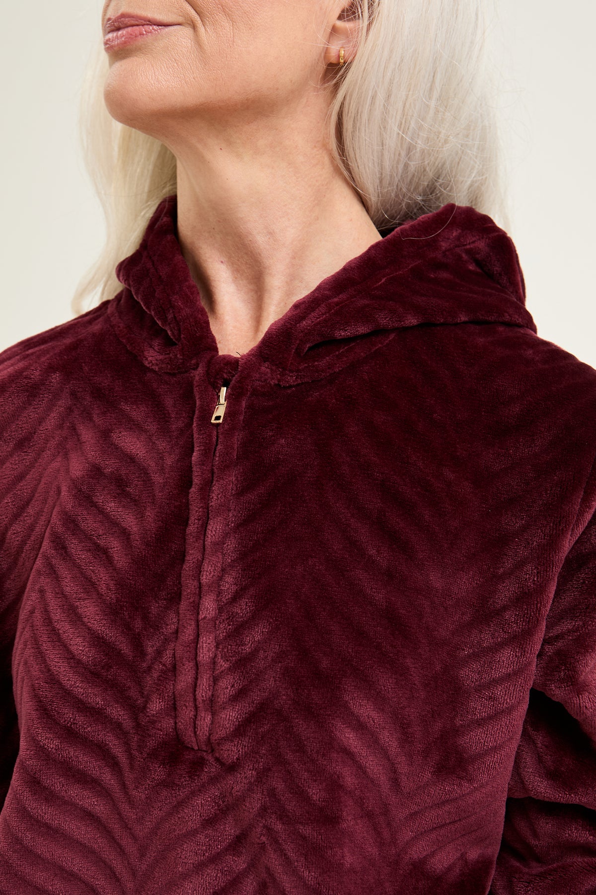 Cosy Chevron Lounge Suit in Maroon - Loungewear